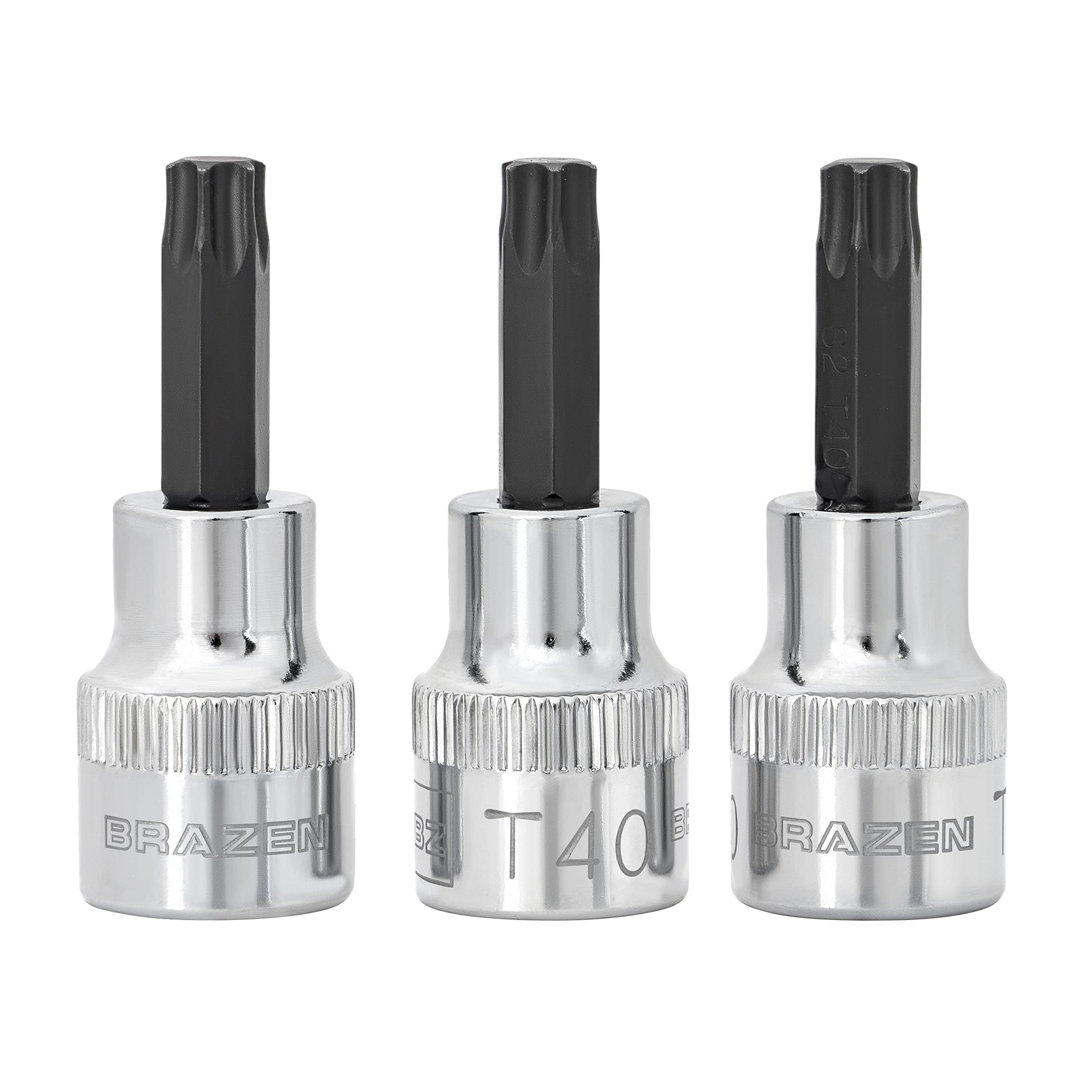 BRAZEN T40 Torx/Star Drive Socket Three Pack (3/8