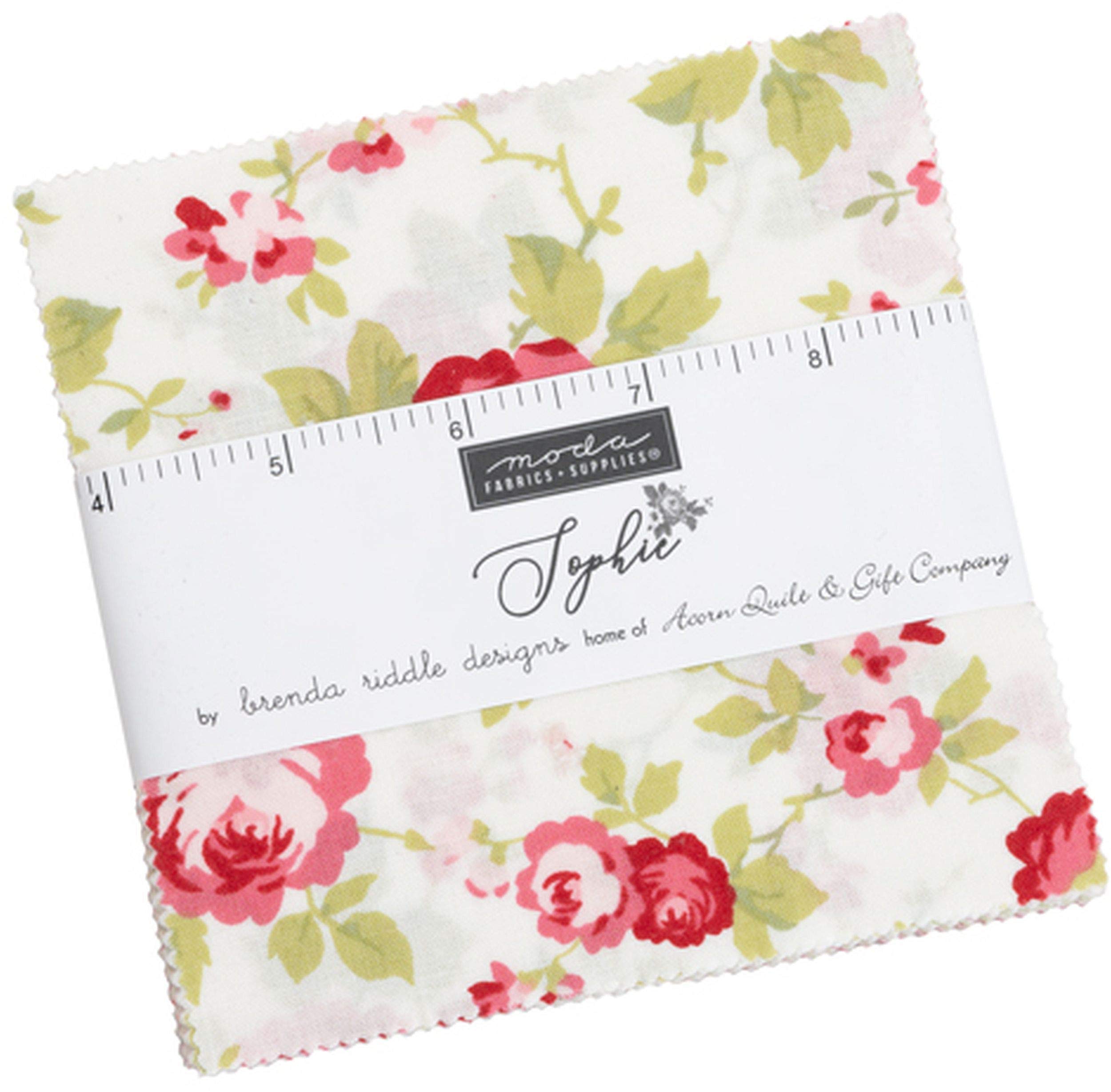 Moda Fabrics Sophie Charm Pack by Brenda Riddle Designs; 42-5 Inch Precut Fabric Quilt Squares,18710PP