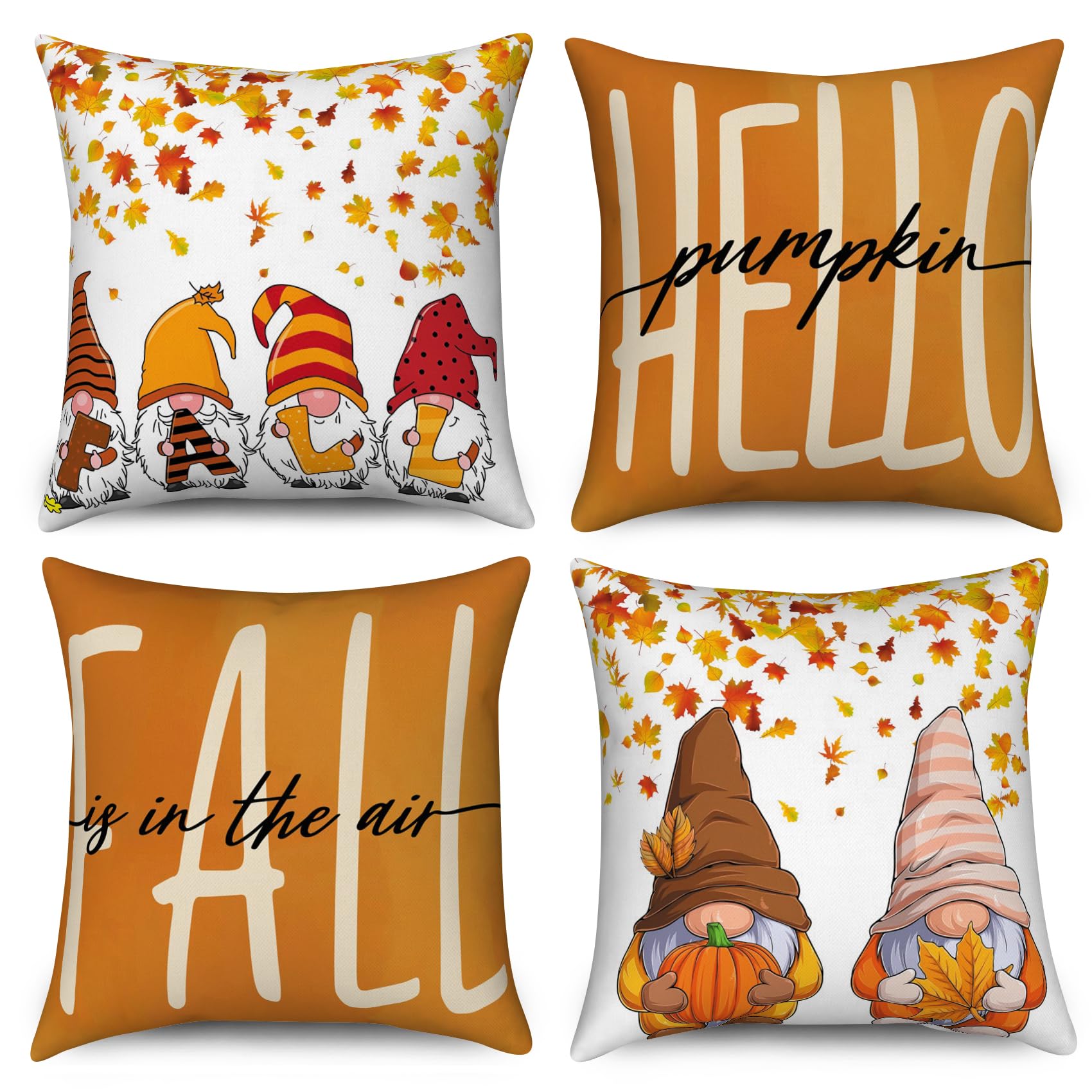 Mode Housse De Coussin D'automne - Motif Citrouilles Orange Et Feuilles D' érable - 30 X 50 Cm - Décoration Saisonnière Pour Canapé, Salon | Leroy Merlin