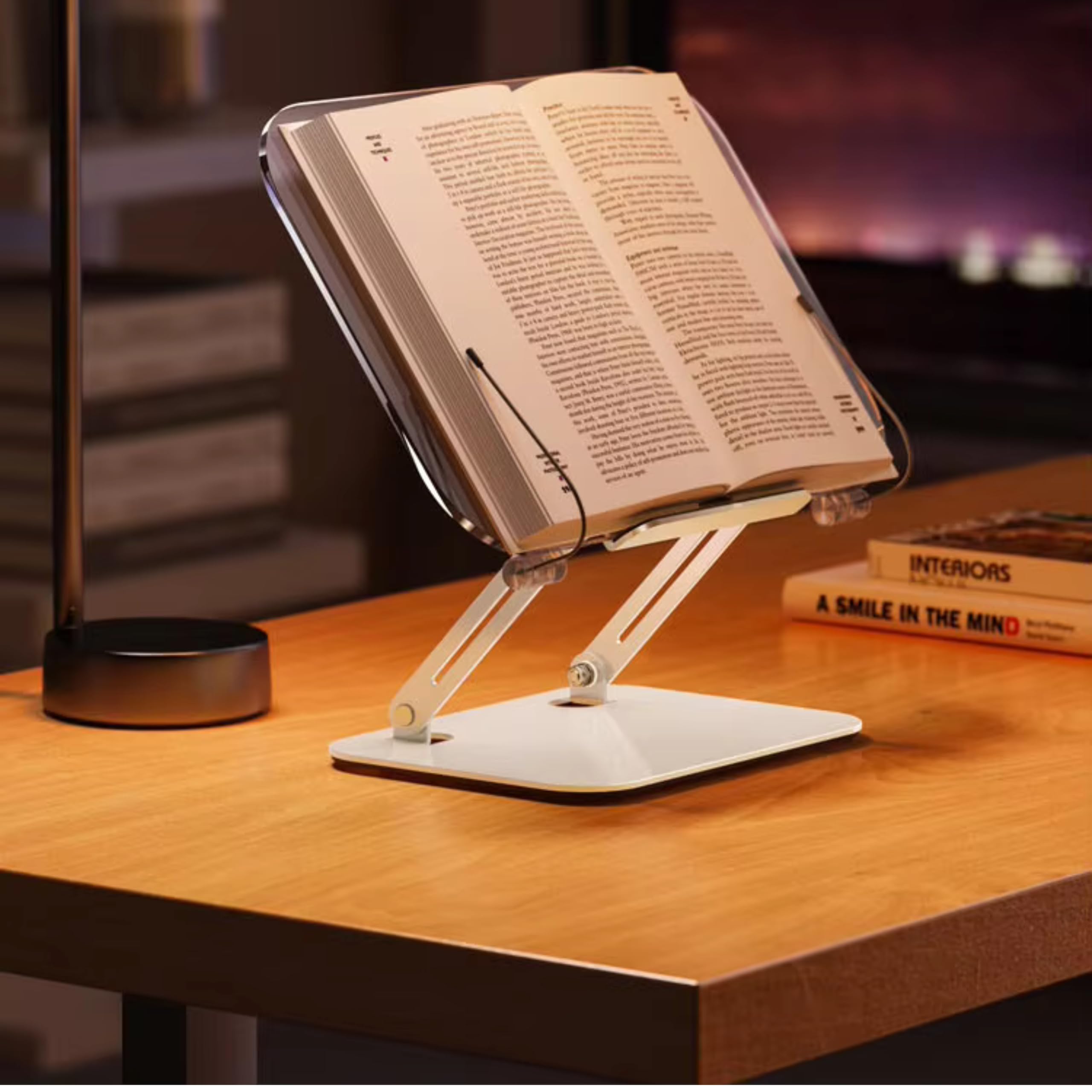 Sunchhaya Acrylic Book Stand for Reading, Writing, Painting and Used As Laptop Stand for Desk, Acrylic Book Reading Stand Adjustable Height-Angle (R12)