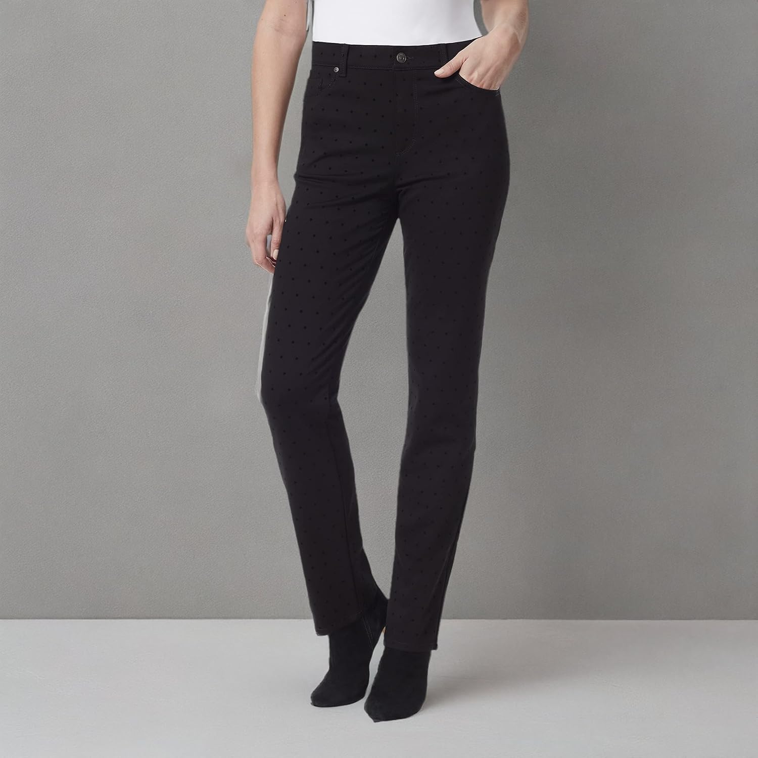 Gloria Vanderbilt Womens Amanda Ponte High Rise Knit Pant Petite - Image 4