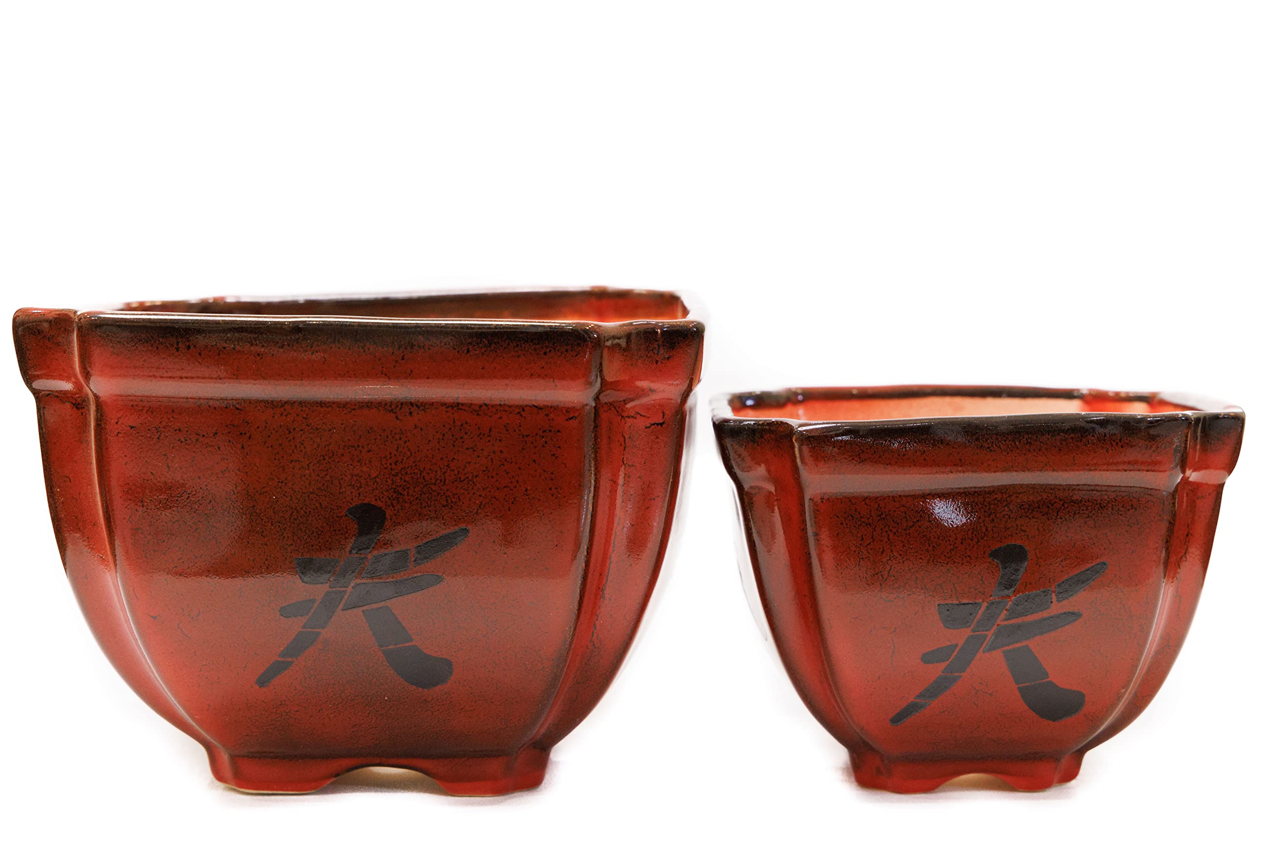 PLANTORI Plant Cachepots, Planters for Plants Big Size, Ceramic Pots for Plants, Indoor Planters, Outdoor Pots (Red, Smart Flower Pots, Set of 2)