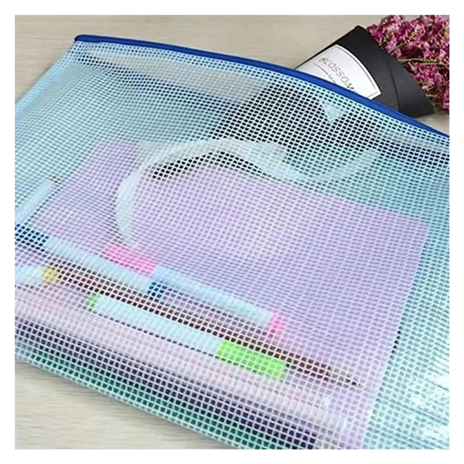 Lot de 24 pochettes en plastique A4 avec fermeture éclair, grande capacité, résistantes à la saleté, pour l'école, le bureau, le bureau