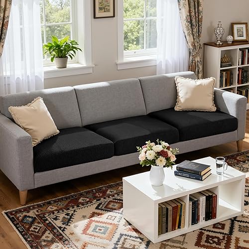 Vista 181 de CHUN YI - Funda elástica de cojín para sofá biplaza, funda de asiento de sofá con tela jacquard de elastano (mediana, color verde azulado) Verde