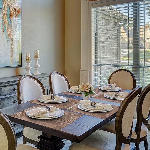 Miniatura 6 de Aofmee Juego de 4 manteles individuales resistentes al calor, manteles individuales lavables de PVC, manteles individuales de plástico de vinilo