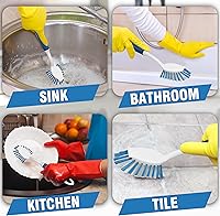 Vista 6 de PHYEX - Cepillo para refregar platos de cocina, ollas, fregadero y baño con cómodo mango largo