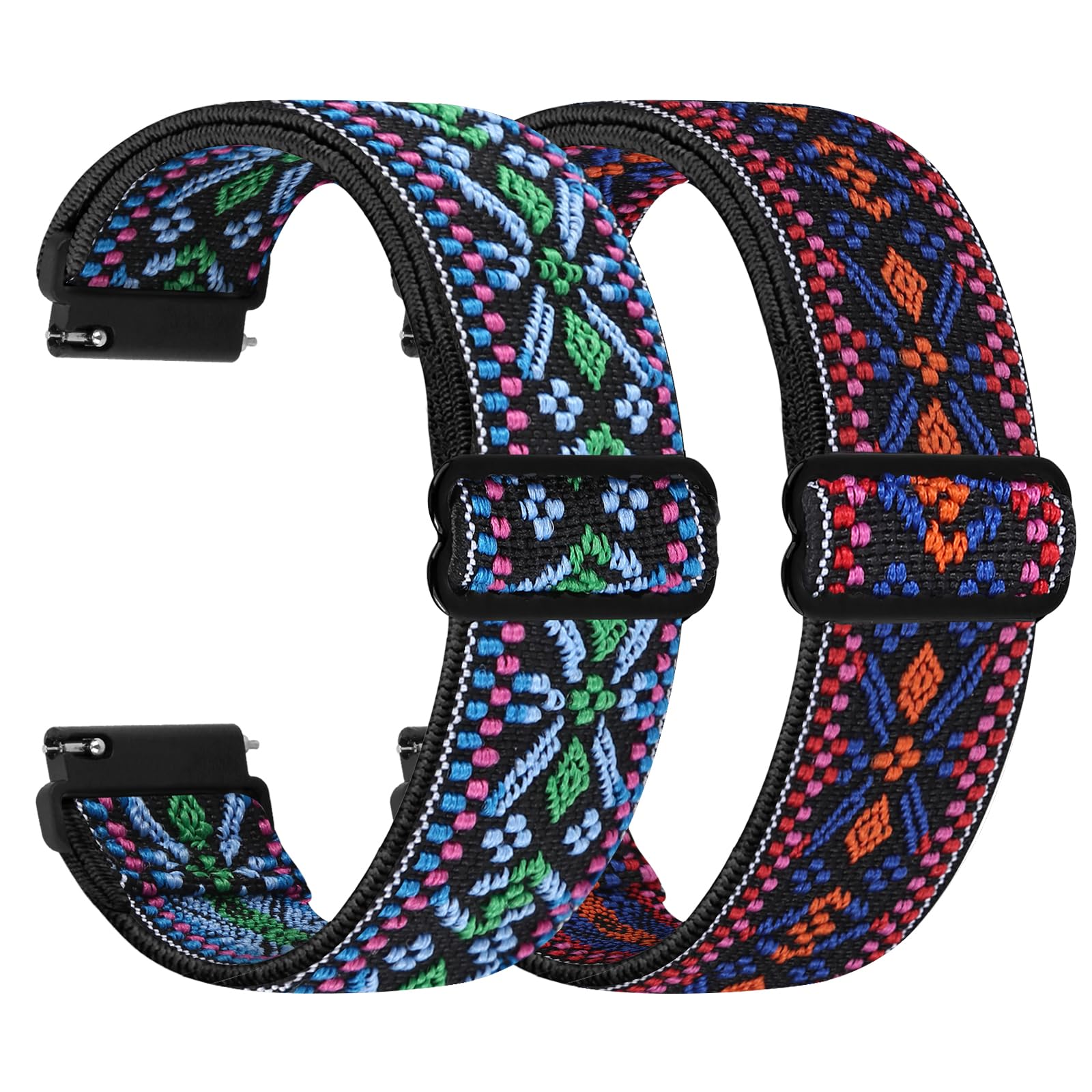 TumCez Regolabile Elastico Sgancio Rapido Cinturino Orologio in Nylon,18mm 19mm 20mm 22mm 24mm Cinturino per Samsung/Garmin/Fossil/Amazfit/Huawei Orologio per Uomo Donna