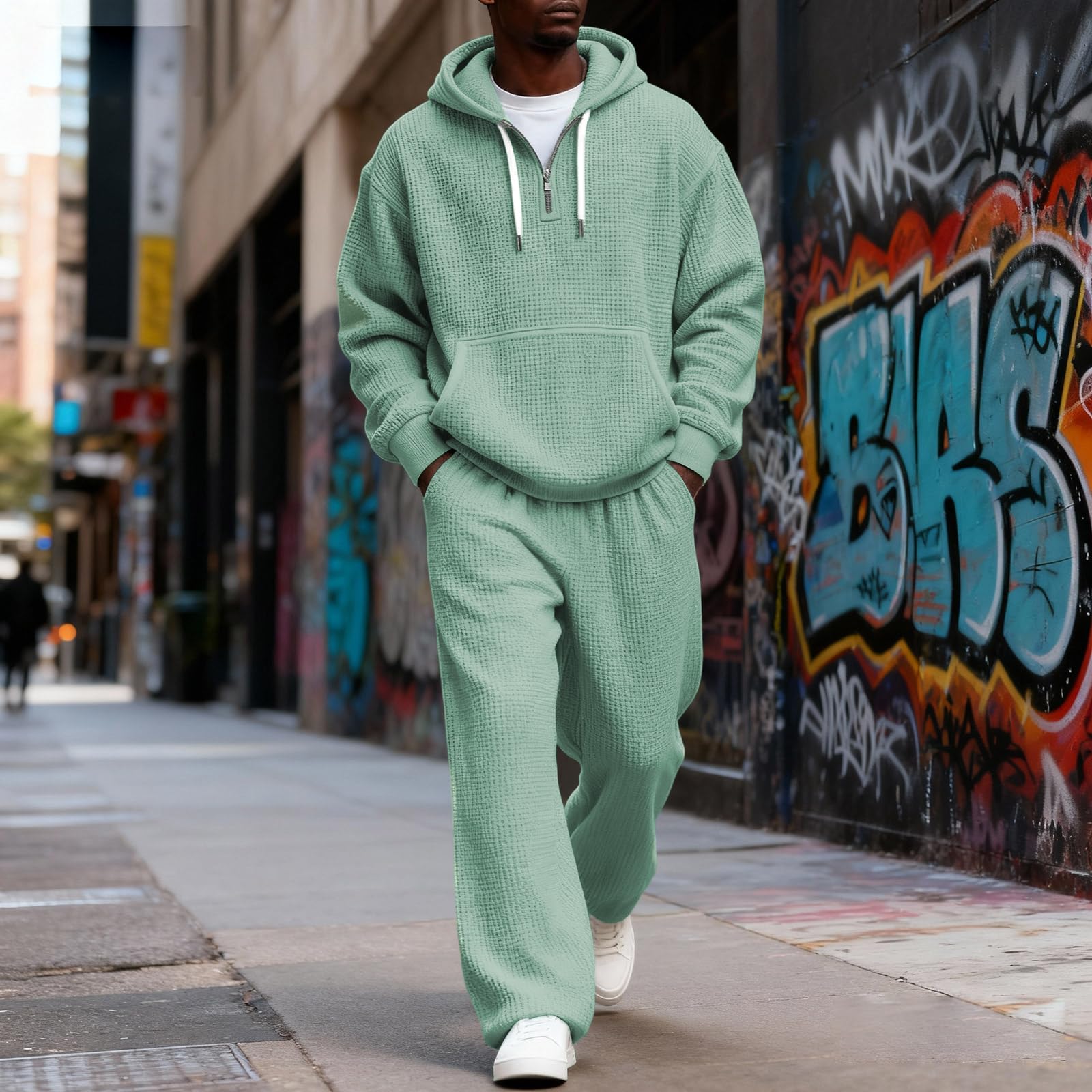 MOKBAY Tuta Uomo Invernale Mode Tracksuit Vestiti Casual Palestra Casa | Invernale Sportive Slim Fit Sportiva Tracksuit Uomo Hoodie e Pantalone