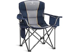 ALPHA CAMP Heavy-Duty Oversized Folding Camp Chairs for Stout Individuals