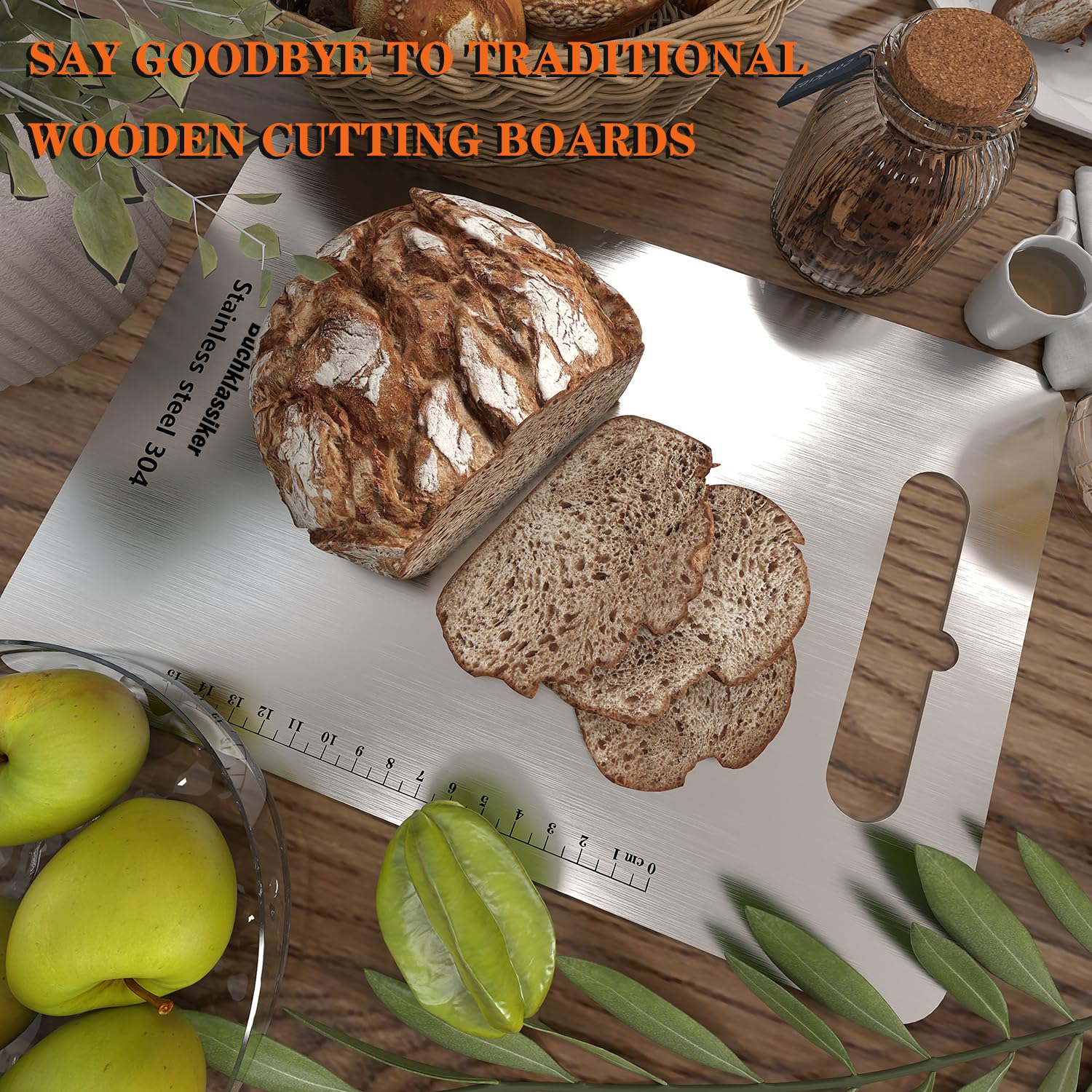 Tabla de corte de acero inoxidable 304, sin BPA, corte de cocina para báscula Tabla de carnicero para carne, queso, servicio pesado, Tabla de Cortar de Acero Inoxidable 304 Grado Alimenticio