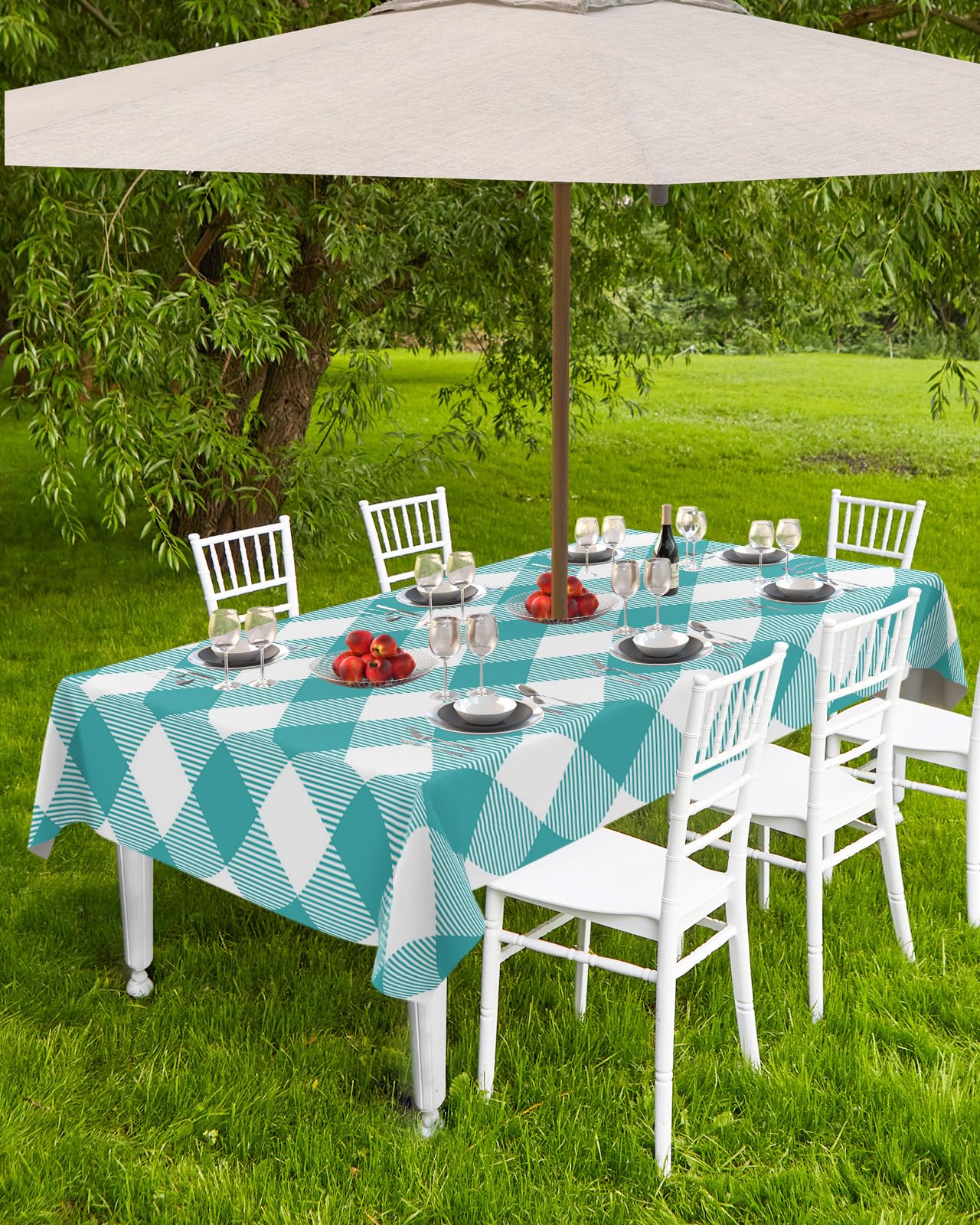 buffalo check patio umbrella Rectangle Outdoor Tablecloth with Hole and Zipper, Plaid Waterproof Cloth Tablecloths, Turquoise Buffalo Plaid Farmhouse Outdoor Table Cloths for Picnic/Party, 60x84 Inch : Home & Kitchen USED 2012 Burton NUG Color:Blue Shark Light in hand Category: Skis