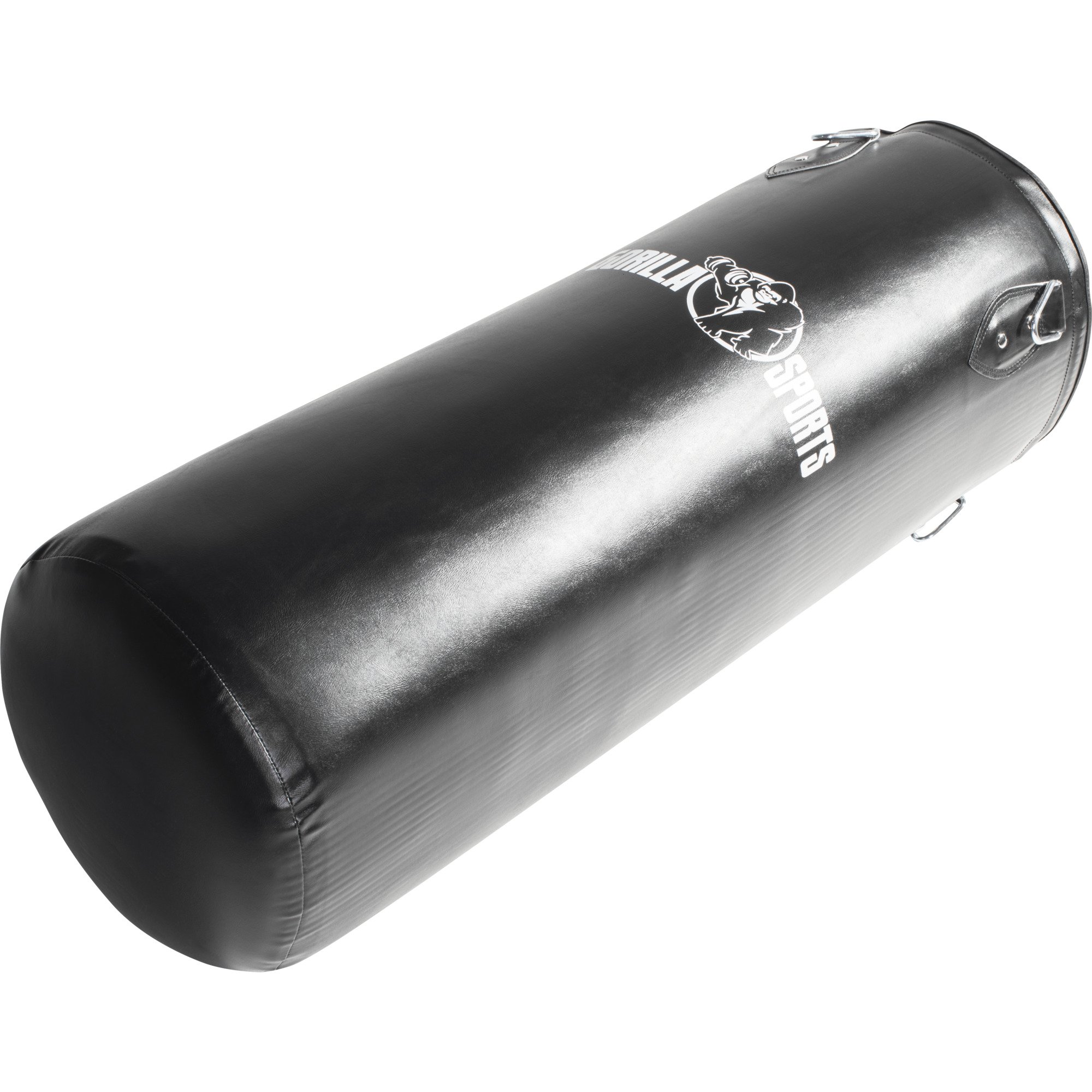 Sac De Frappe GORILLA SPORTS – Rempli 27 Ou 37 Kg, Cuir Synthétique, Chaîne Acier Et 4 Mousquetons, Noir, 90 Ou 120 Cm