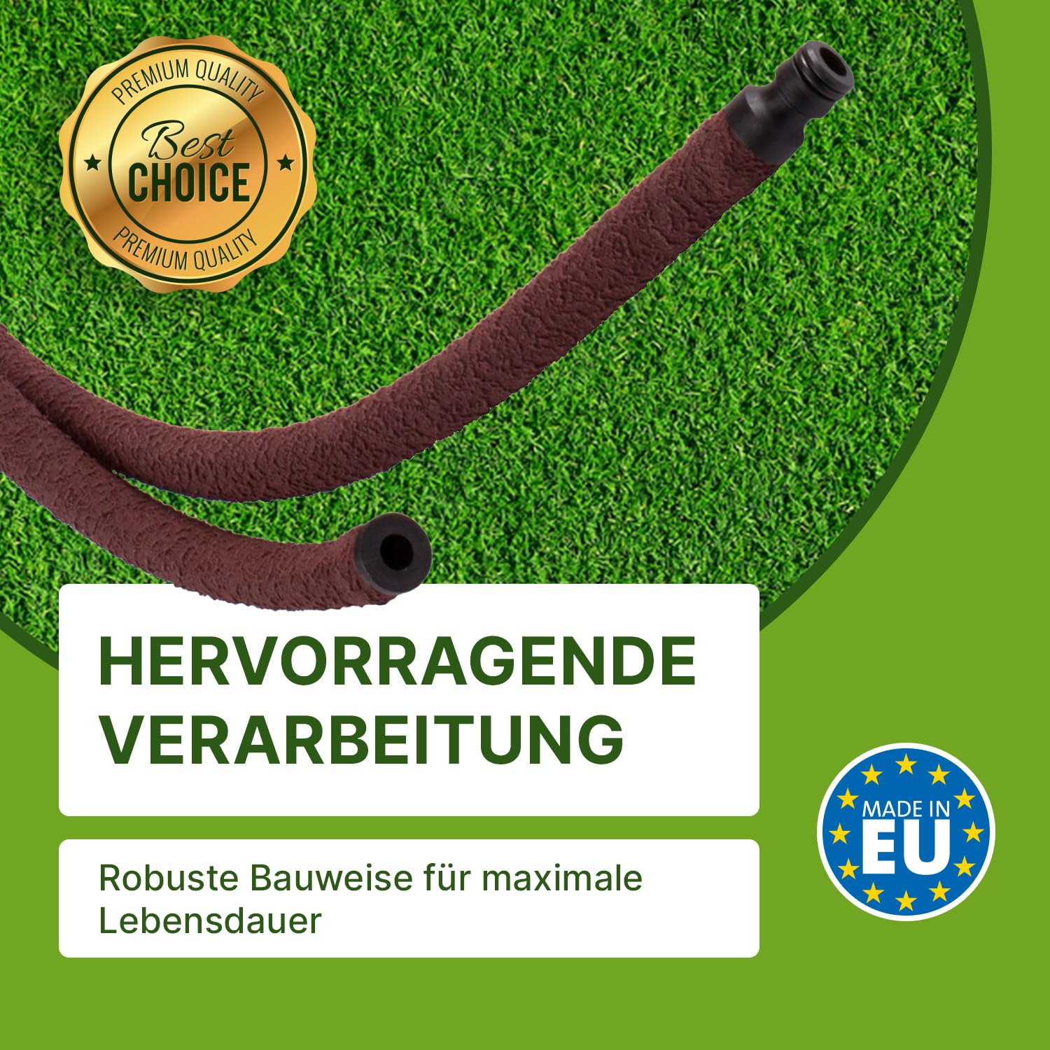 Slalom Tropfschlauch 100 m 1/2 Zoll – Bewässerungsschlauch aus mikroporösem PVC – wassersparend & UV-beständig – flexibler Gartenschlauch für unterirdische & oberirdische Bewässerung
