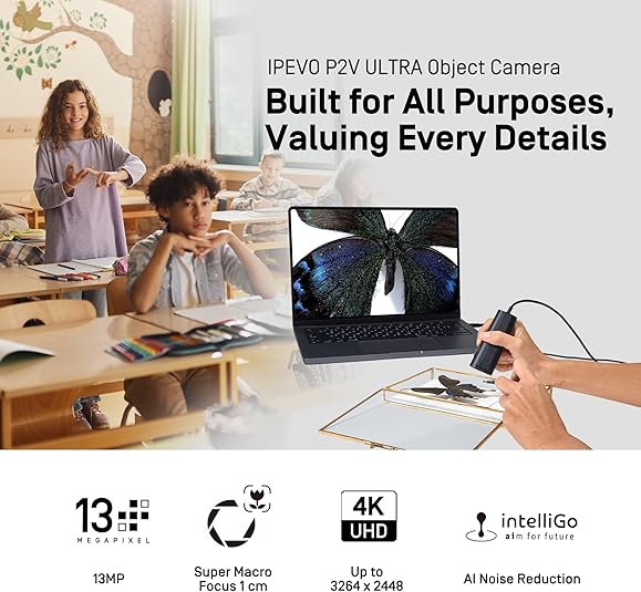 Amazon.co.jp: IPEVO P2V ULTRA オブジェクトカメラ 1センチまで超