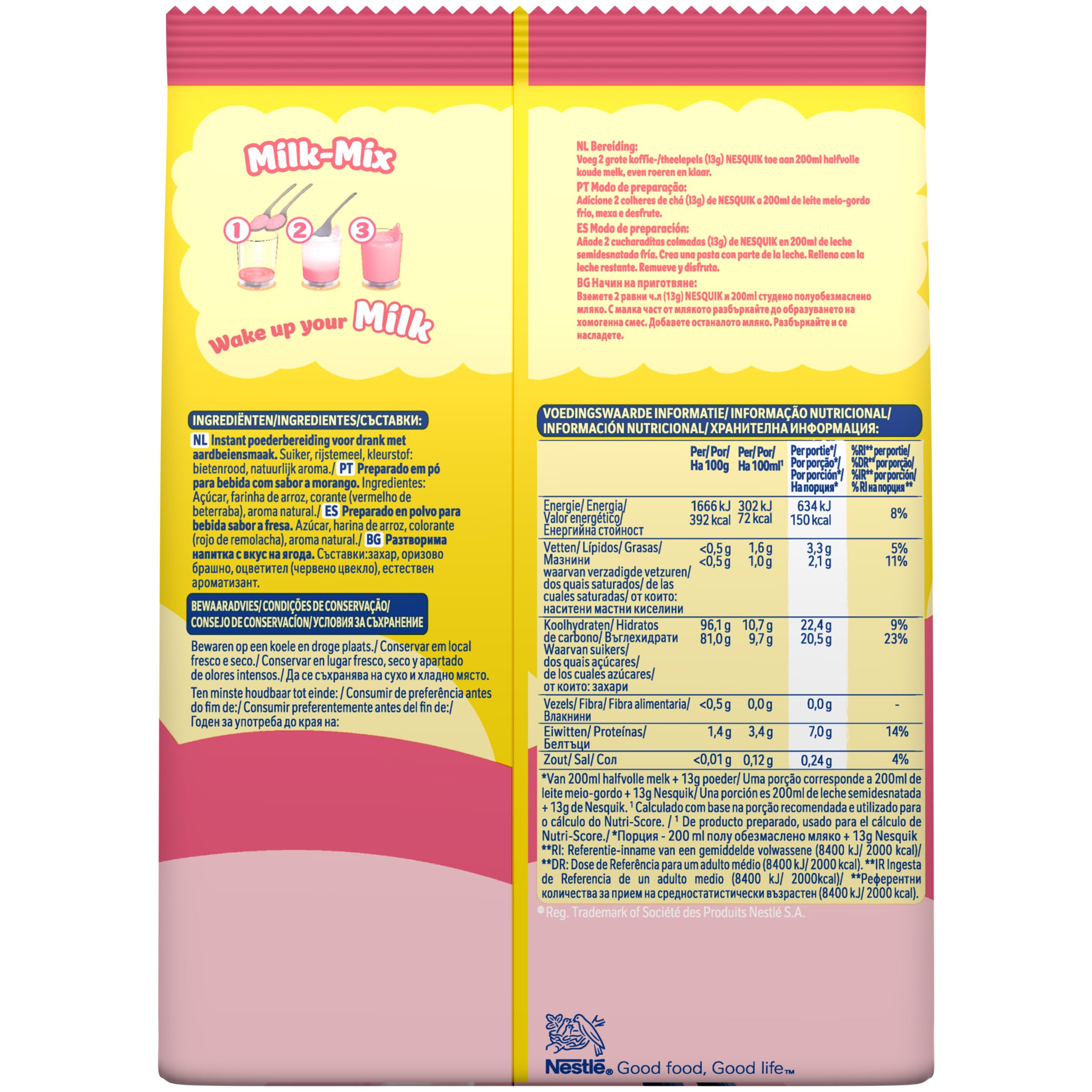 NESQUIK Nestlé Fresa, 14 bolsas de 350 g