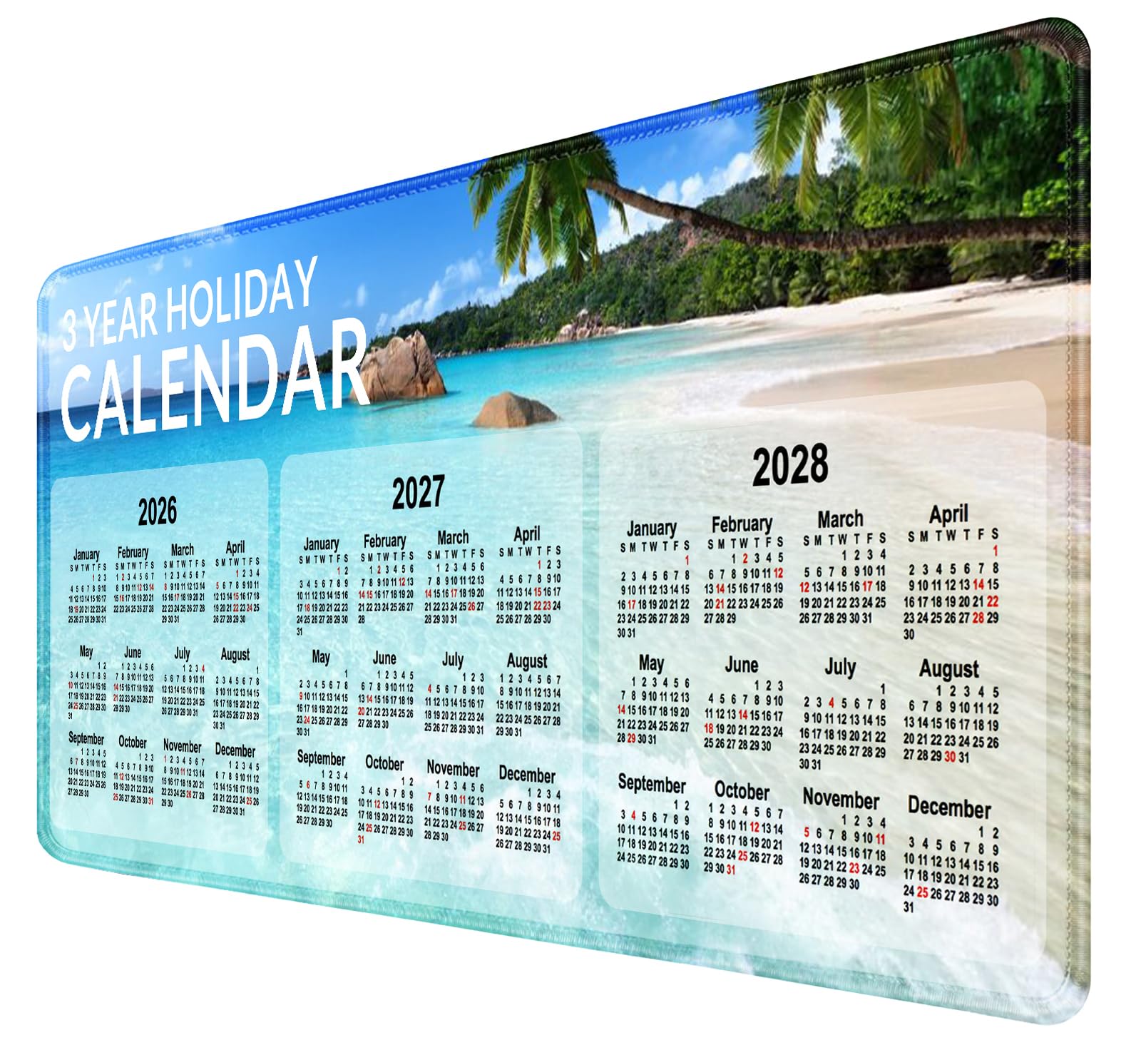 Amazon.com: Hizelzidy 2026-2027-2028 Calendar with Holiday Black
