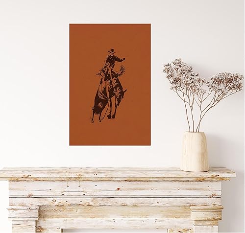 Miniatura 6 de Cuadro de pared vintage de vaquero occidental con diseño de vaquero del suroeste, equitación, estilo retro, bohemio, para sala de estar, dormitorio,