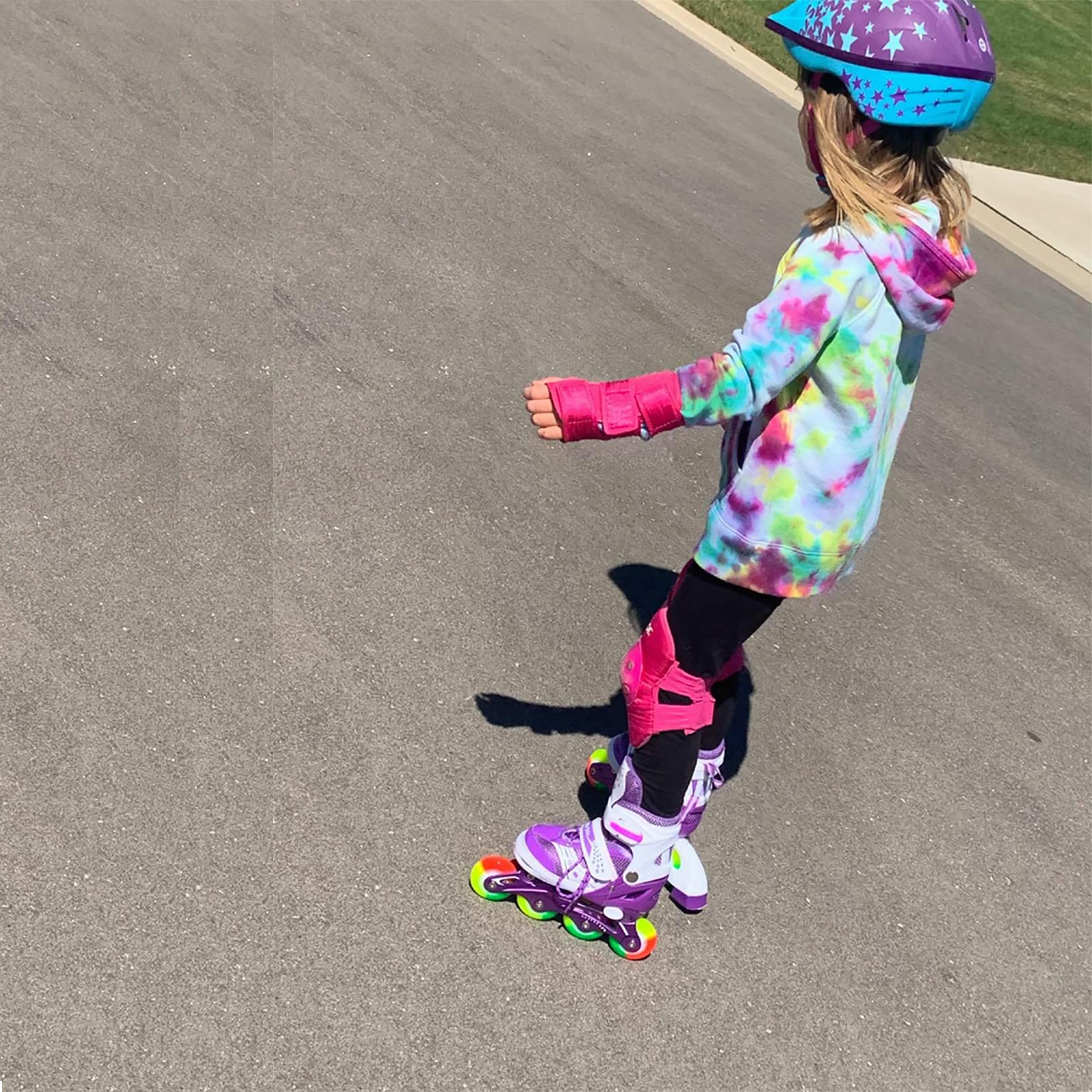 JIFAR Inliner Kinder,Verstellbare Beleuchteten inliner Damen Herren 30-33 34-37,Inline Skates Mädchen Jungen Rollschuhe Kinder Größenverstellbar
