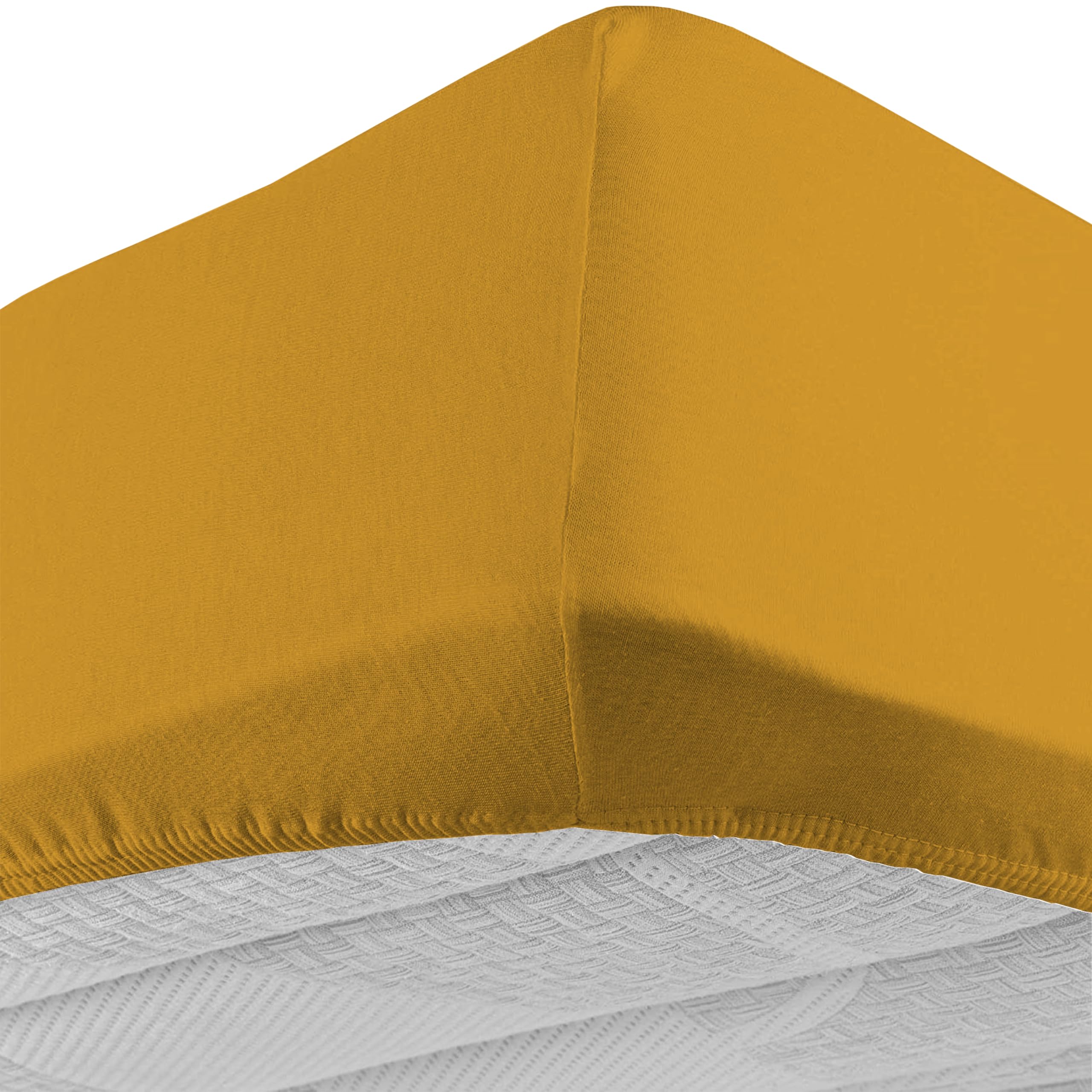 Lenzuolo Sotto Matrimoniale 180x200 Cm - Cotone 100% Italiano - Angoli Elasticizzati - Giallo - Foto 12