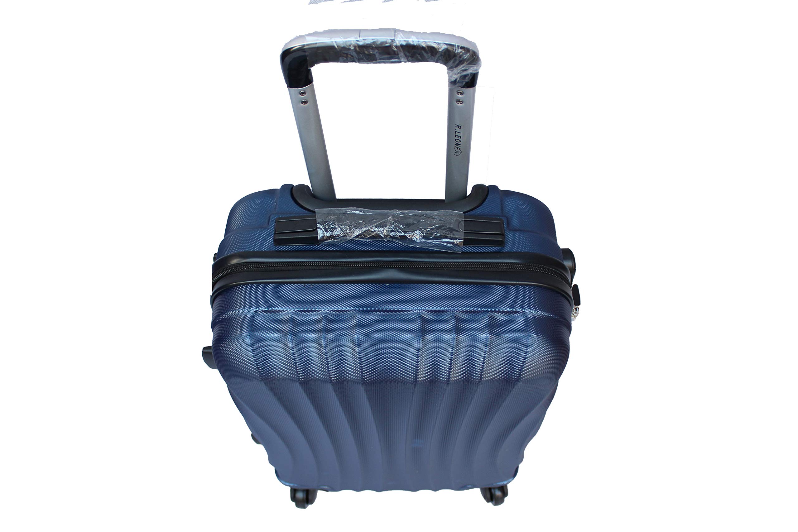 R.Leone Valigia Trolley Bagaglio a mano Rigido Ultraleggero in ABS 4 Ruote Autonome 2037 (Blu)