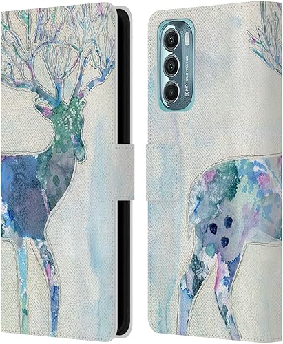 Head Case Designs Officially Licensed Wyanne Quiet Creative Animals 2 Leather Book Wallet Case Cover Compatible with Motorola Moto G Stylus 5G (2022)