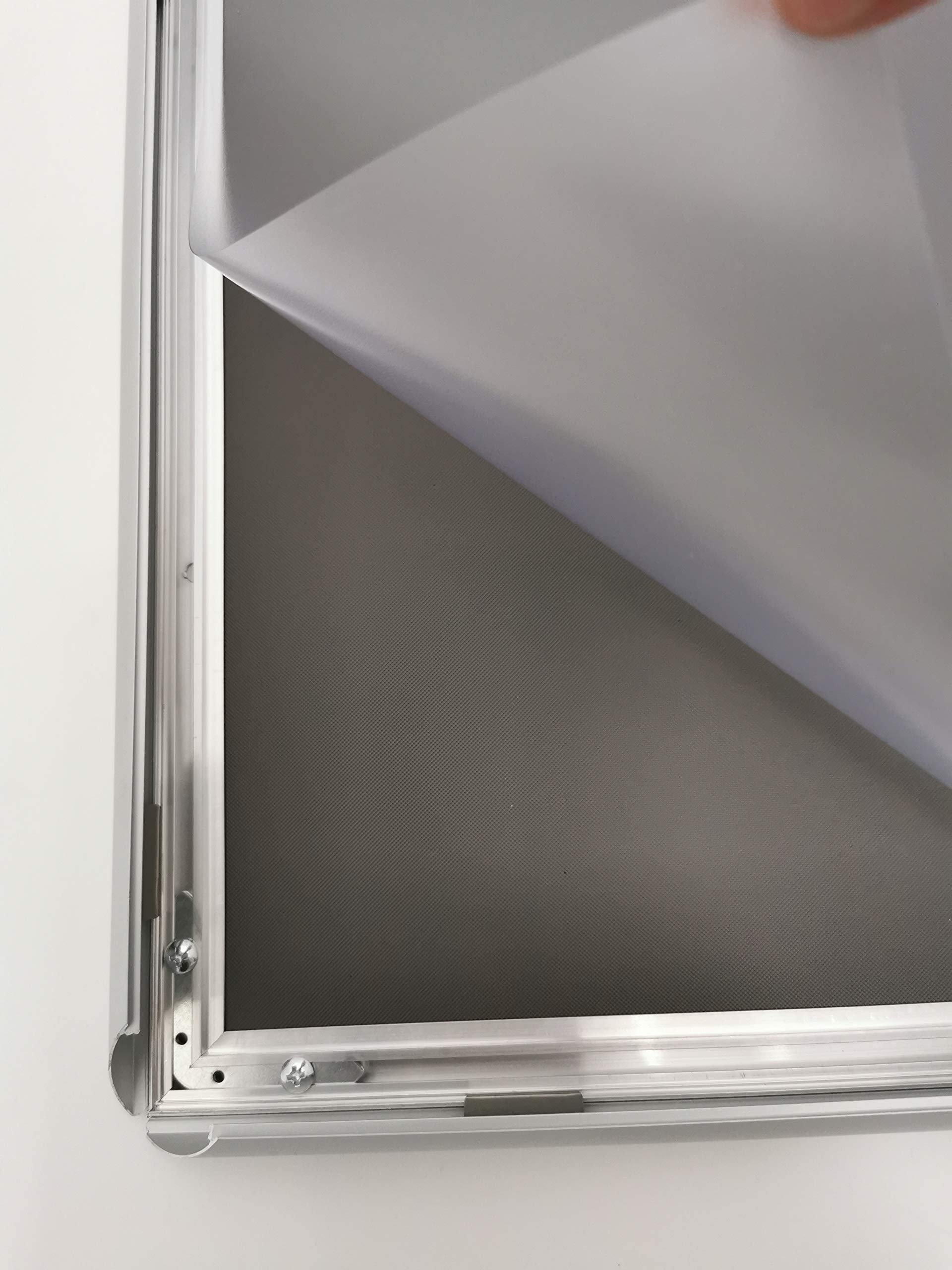 DisplayLager - A3 Silber Klapprahmen mit 25mm Aluminium Profil, Entspiegelter Schutzscheibe, Befestigungsmaterial