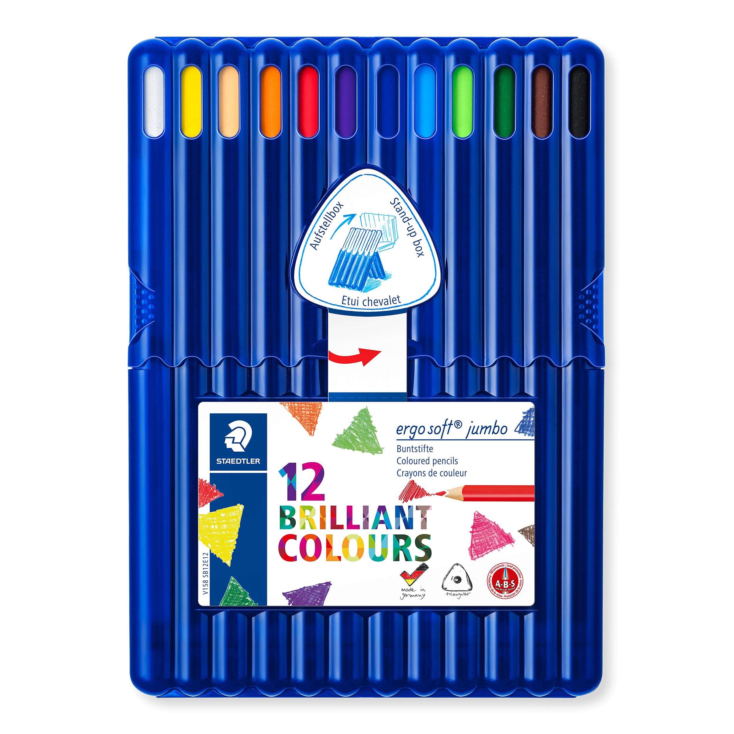 Staedtler 132952 Astuccio 12 Matite Colorate ERGOSOFT | Morbide, Triangolari, Antiscivolo, Legno FSC