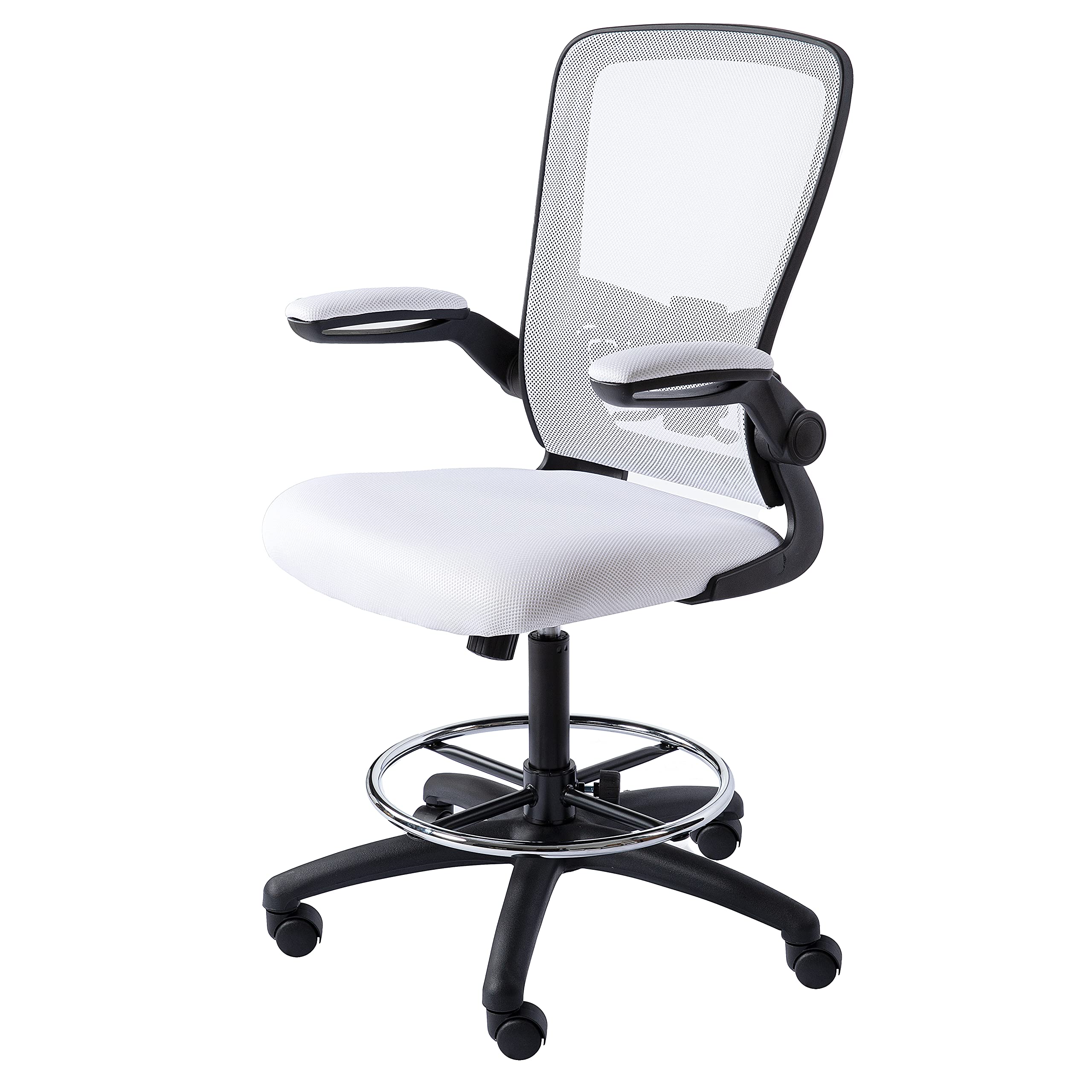 Naomi Home Serena Ergonomic Mesh Drafting Chair - Adjustable, Breathable Mesh, Lumbar Support, Ergonomic and Height Adjustable Flip-Top Office Chair
