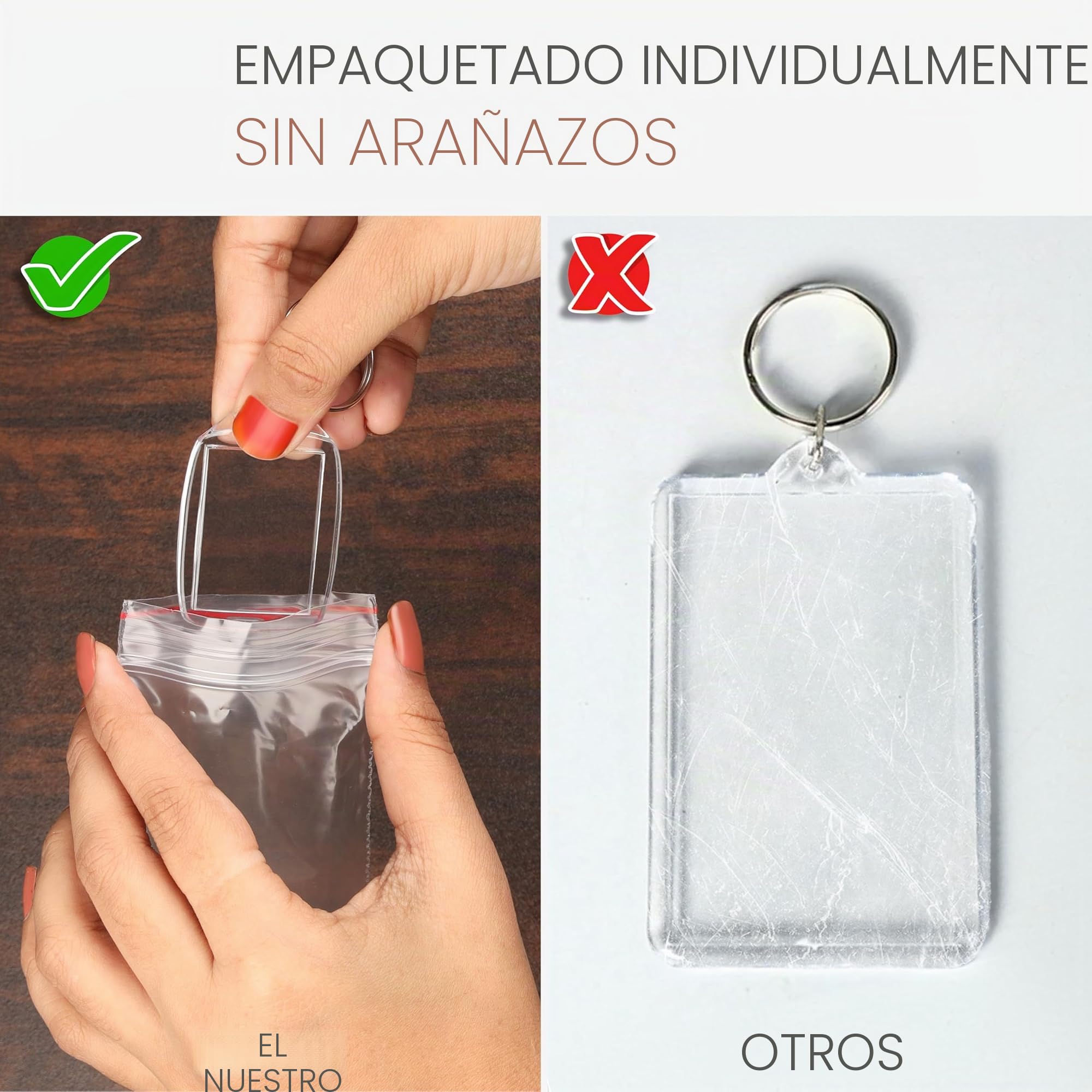 Kurtzy Llaveros Foto en Blanco (Pack de 200) Cada Llavero Transparente de Acrílico mide 5,4 x 3,4 cm – Llavero Foto de Ambos Lados – Marcos Pequeños Fotos Familiares, Amigos, Manualidades, Regalos