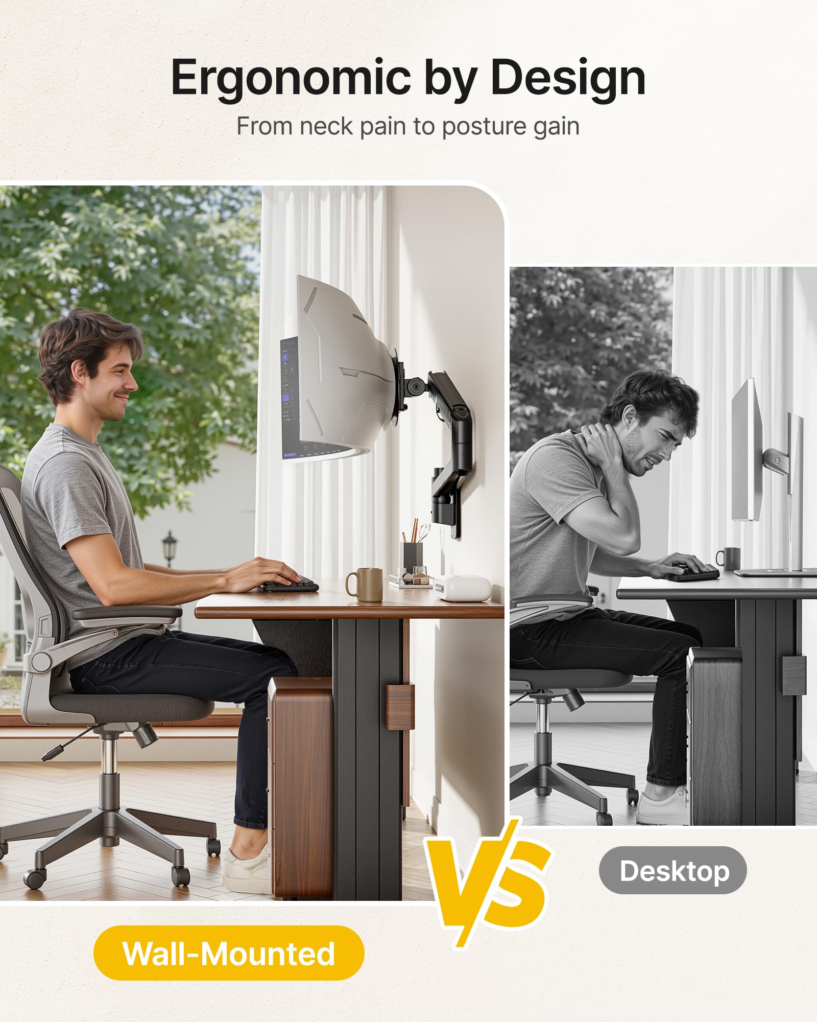 monTEK Soporte de pared para monitor de 57 pulgadas, color negro