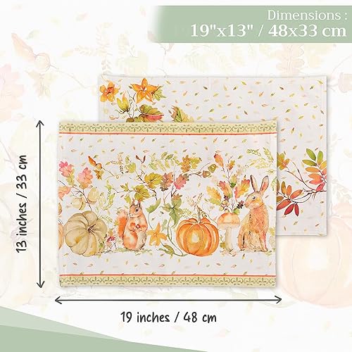 Miniatura 4 de Maison d' Hermine - Juego de 4 manteles individuales, 100 % algodón, decorativos y lavables para cenas, festividades, comedor, bodas, baby showers,