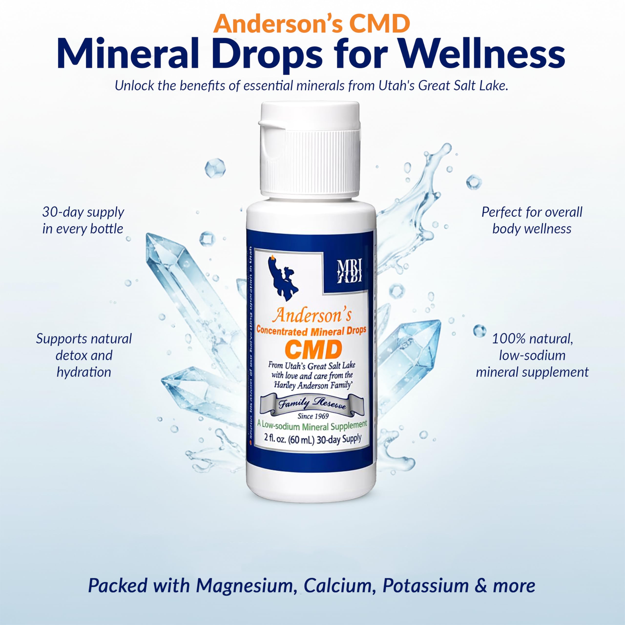 CMD Concentrated Mineral Drops Liquid (Pack of 2) | Trace Mineral Supplement for Hydration Support & Daily Use | 60 ml Each | Easy Mix Formula 2