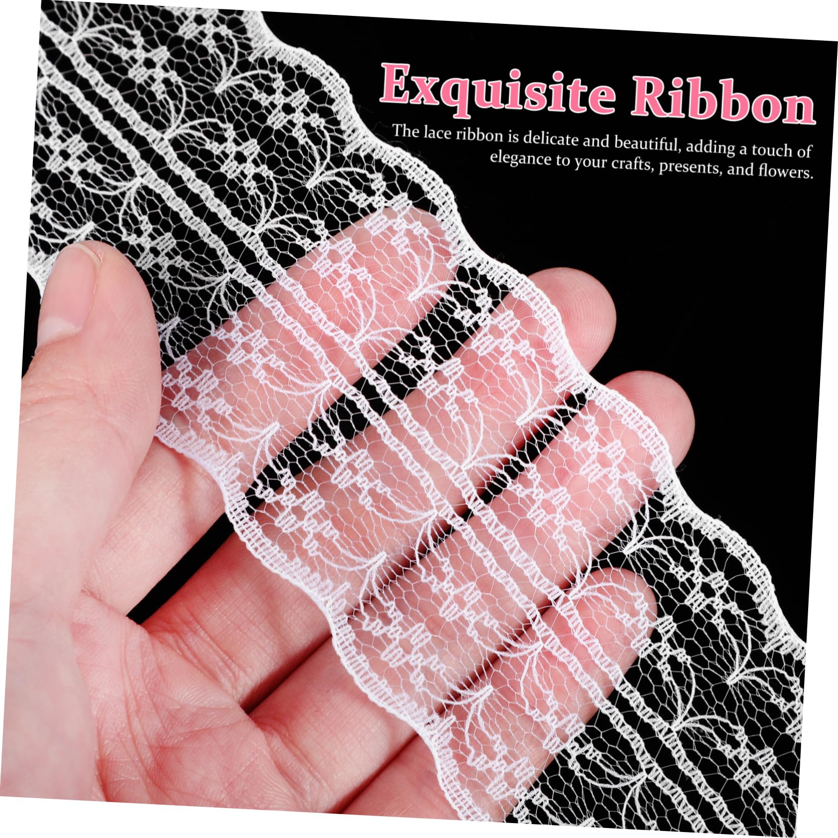 12rollos Cinta De Encaje Blanca Cintas De Encaje Para Manualidades Para Flores y Envolver Regalos