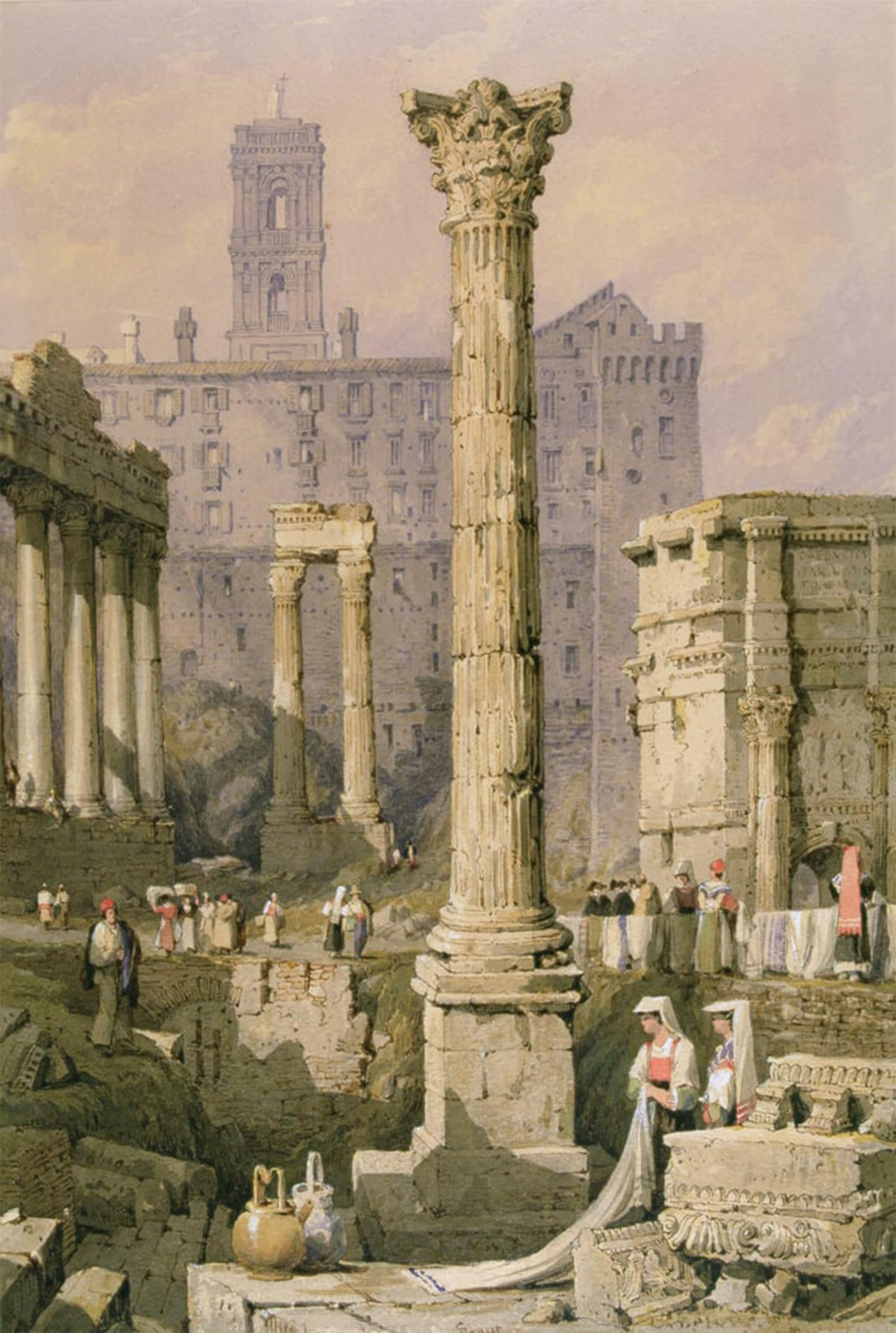ARTXLXXBN Famous Art Print Poster Vintage Wall Art View of the Forum by Samuel Prout Canvas Art Poster for Home Decor 60x90cm