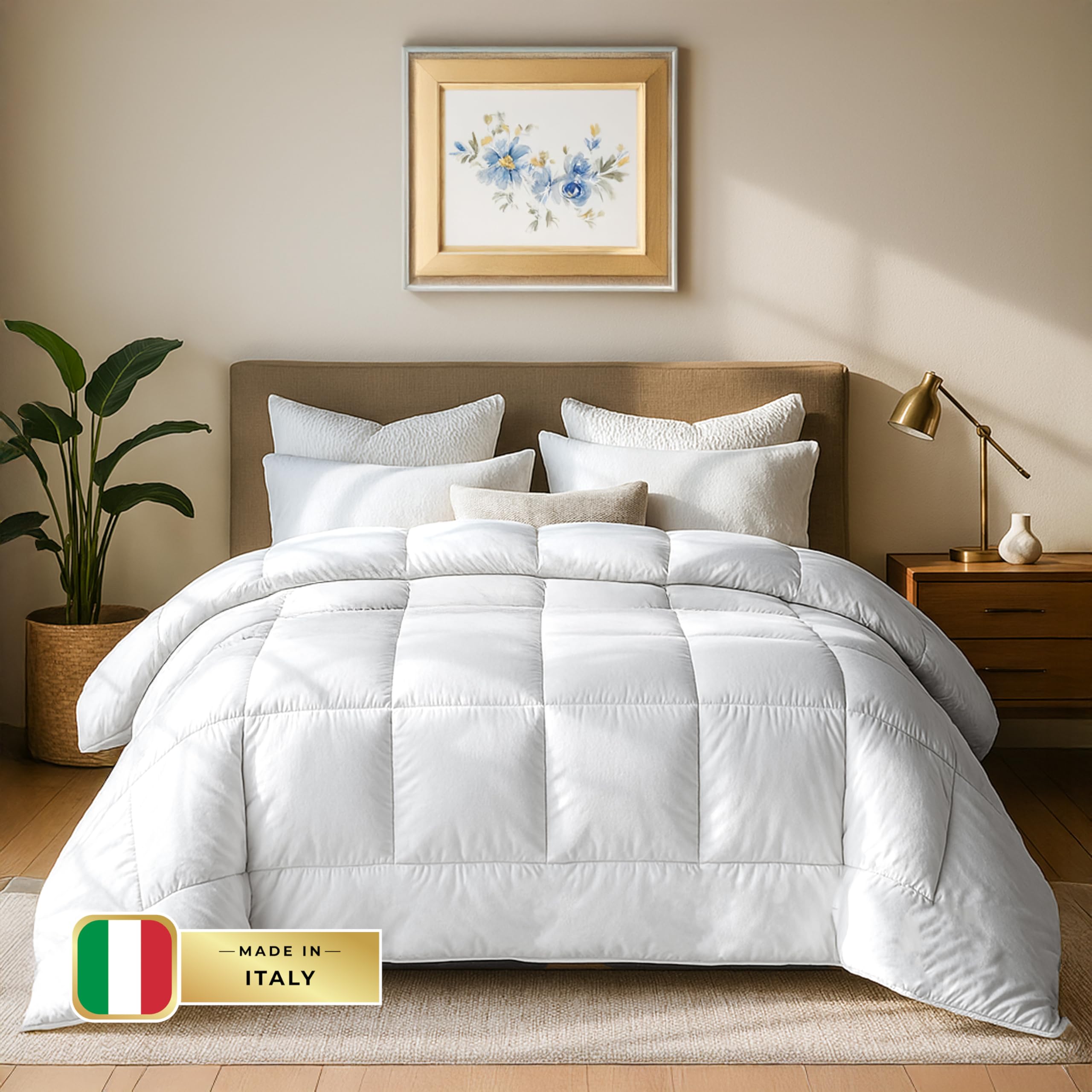 Beybe Trapunta invernale letto singolo 135x200 cm in Cotone Percalle – Imbottitura Anallergica e Traspirante – Made in Italy Rifinita a Mano, Alta Qualità e Comfort Tutto l’Anno