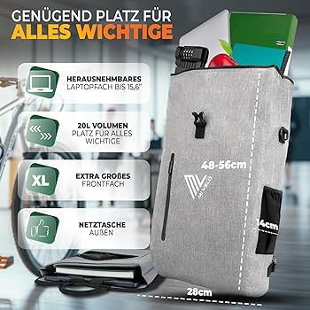 Sac Vélo 3 En 1 MIVELO - Sac à Dos, Bandoulière Ou Porte-bagages 20L étanche