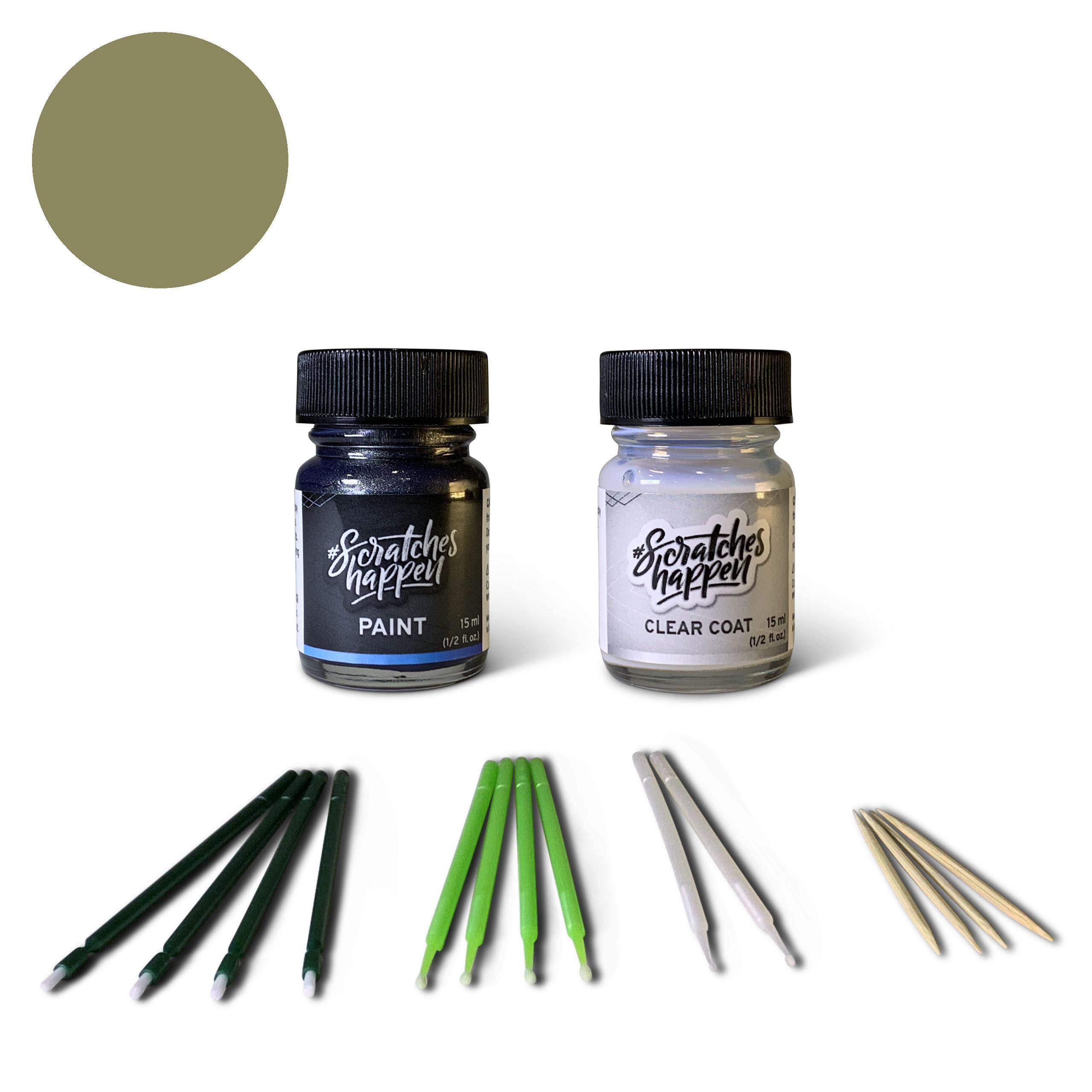 ScratchesHappen Exact-Match Touch Up Paint Kit Compatible with Jeep Olive Green Pearl (PFP/KFP) - Bottle, Essential