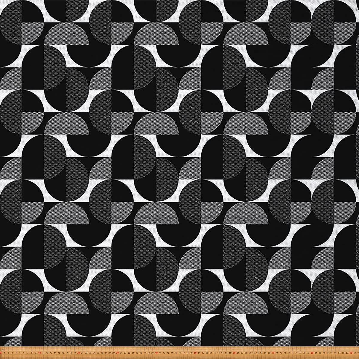 Geometric Fabric by The Yard,Modern Circle Trippy Swirl Upholstery Fabric for Chairs,Abstract Waterproof Outdoor Fabric,1 Yard,(L92*W150cm) Black White