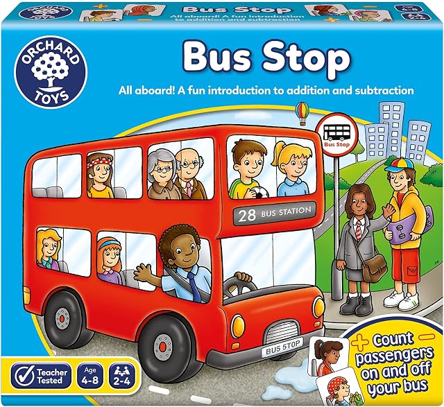 Orchard Toys Bus Stop Game, Educational Addition and Subtraction Maths Game, Teacher Tested, Perfect for Children Aged 4-8, Educational Toy Game