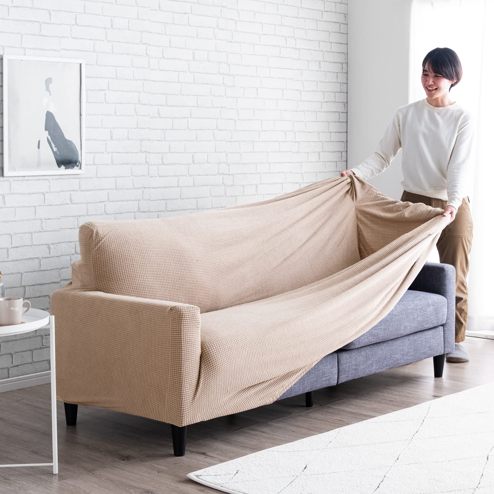 Amazon｜タンスのゲン ソファカバーのみ 肘つき3P用【カバーのみ】洗い