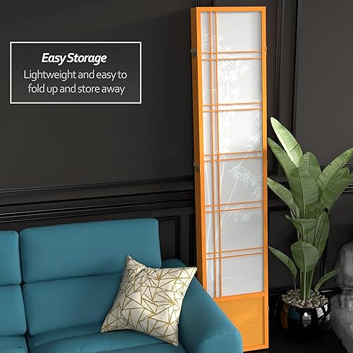 Miniatura 26 de Oriental Furniture - Pantalla Shoji para árbol de bambú de 7 pies de alto, color miel, 6 paneles Miel,Natural,Negro