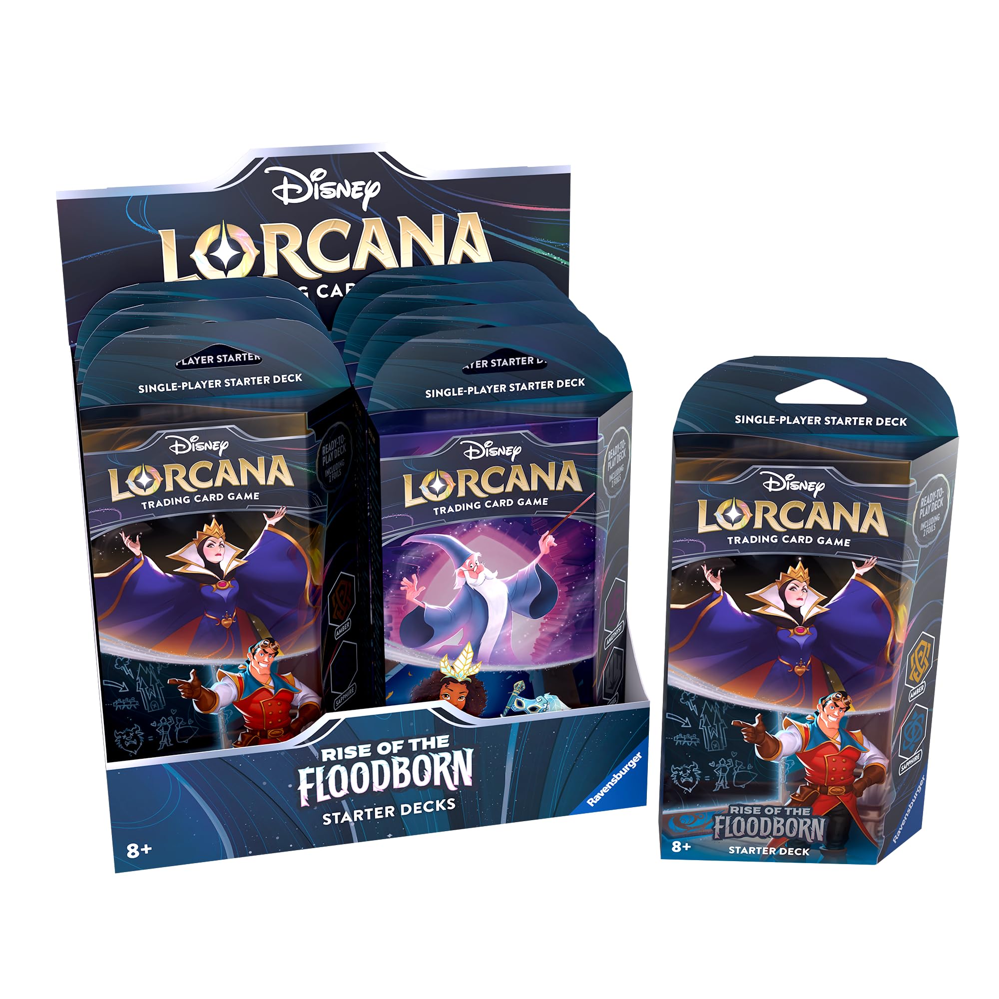 Disney Lorcana Trading Card Game: Aufstieg der Flutgestalten - Display mit 8 Starter Decks (Englisch)