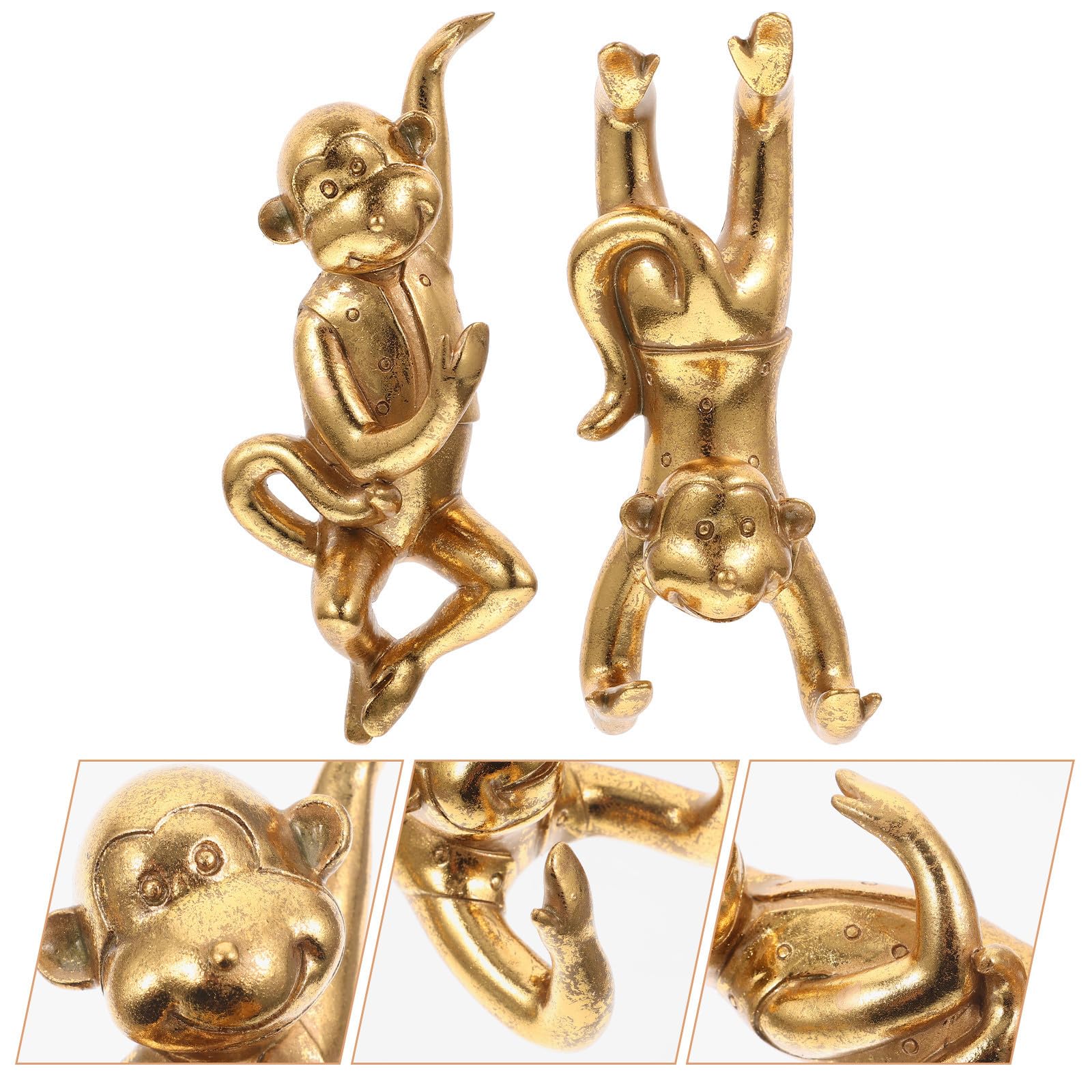 Toddmomy Ganchos Adhesivos Decorativos de Resina en Forma de Animales Dorados para Cocina y Sala, Diseño Creativo 3d Resistentes y Fáciles de Colocar