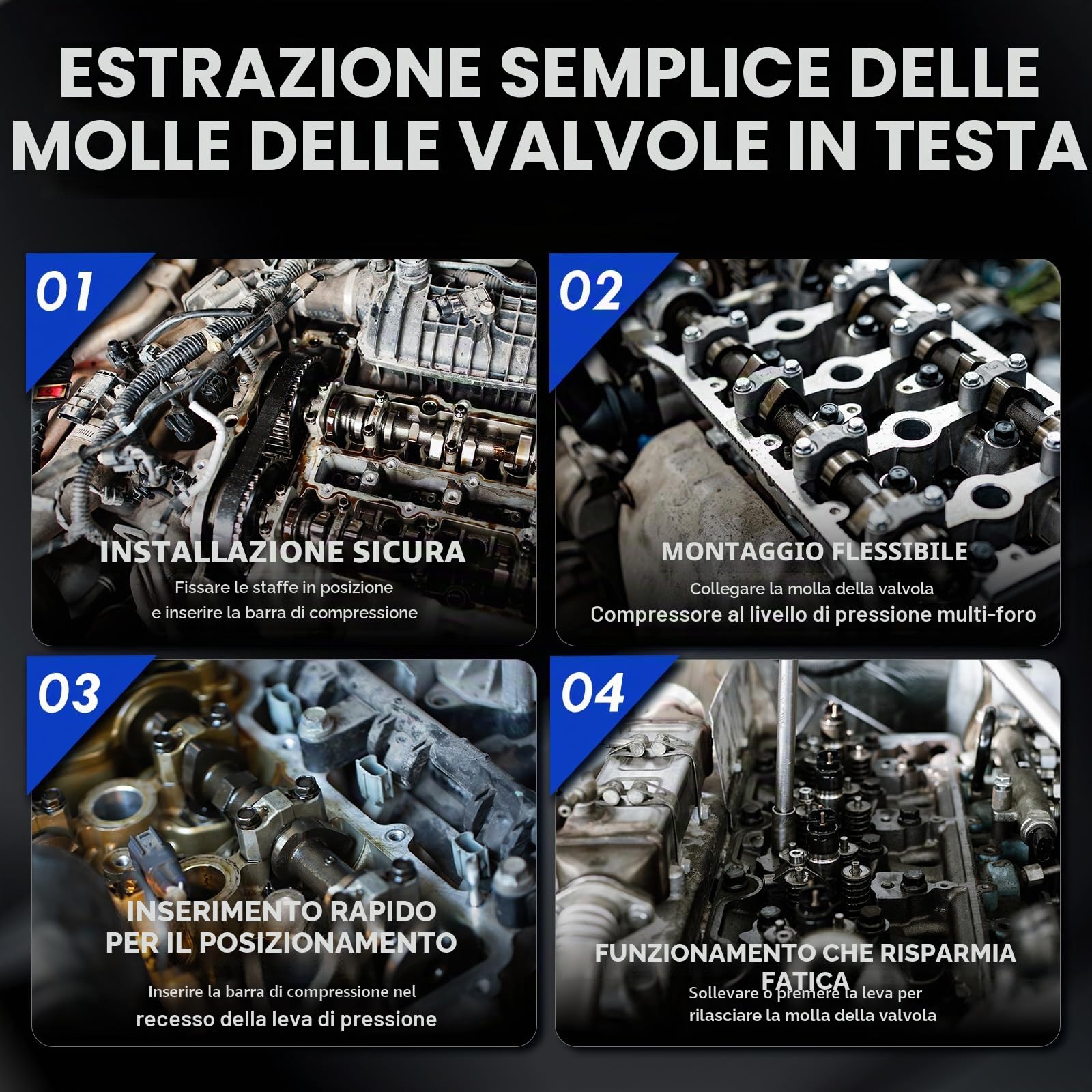 CCLIFE Set di Compressore per Molle Delle Valvole Rimozione OHC OHV CHV