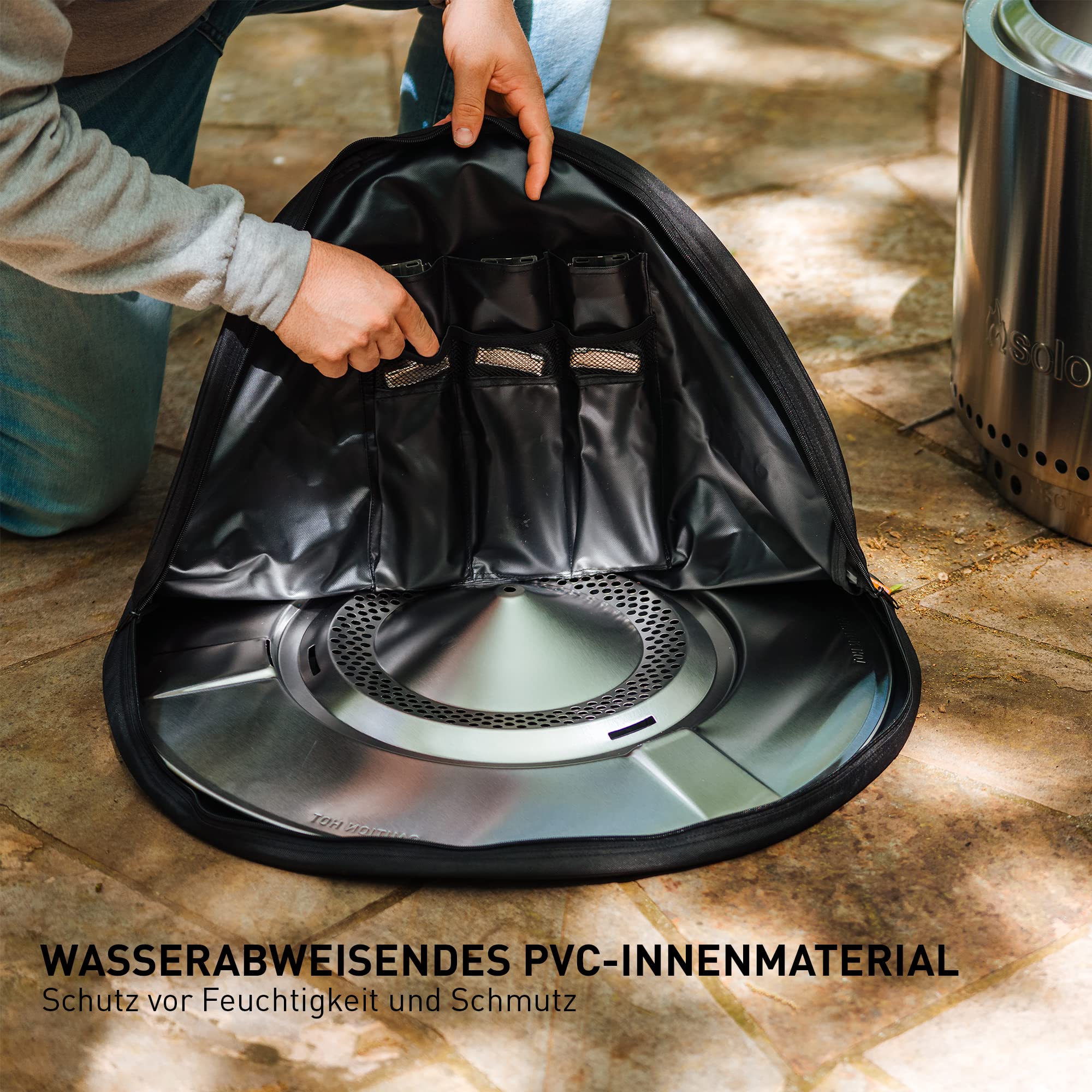 Solo Stove Wärmeverteiler-Tasche, M | Zubehör zum Schutz von Bonfire Wärmeverteiler, Aufbewahrung und Transport, 600D Lösungsmittelgefärbtes Acryl mit PVC-Beschichtung, D: 65,5 cm