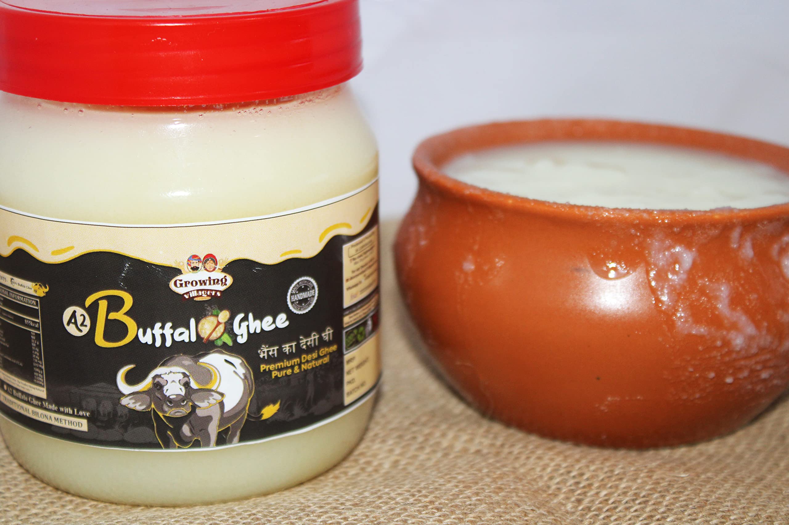 Buy Growing Villagers A2 Desi Buffalo Ghee 1 Litre Curd Churned Desi