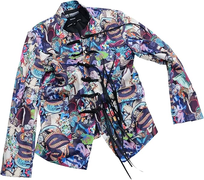 Amazon Heaven Jacket カンフージャケット チャイナジャケット V系 メンズ ヴィジュアル系 派手なジャケット オルターベノム個性的 サイバー パンク ファッション コート ジャケット 通販