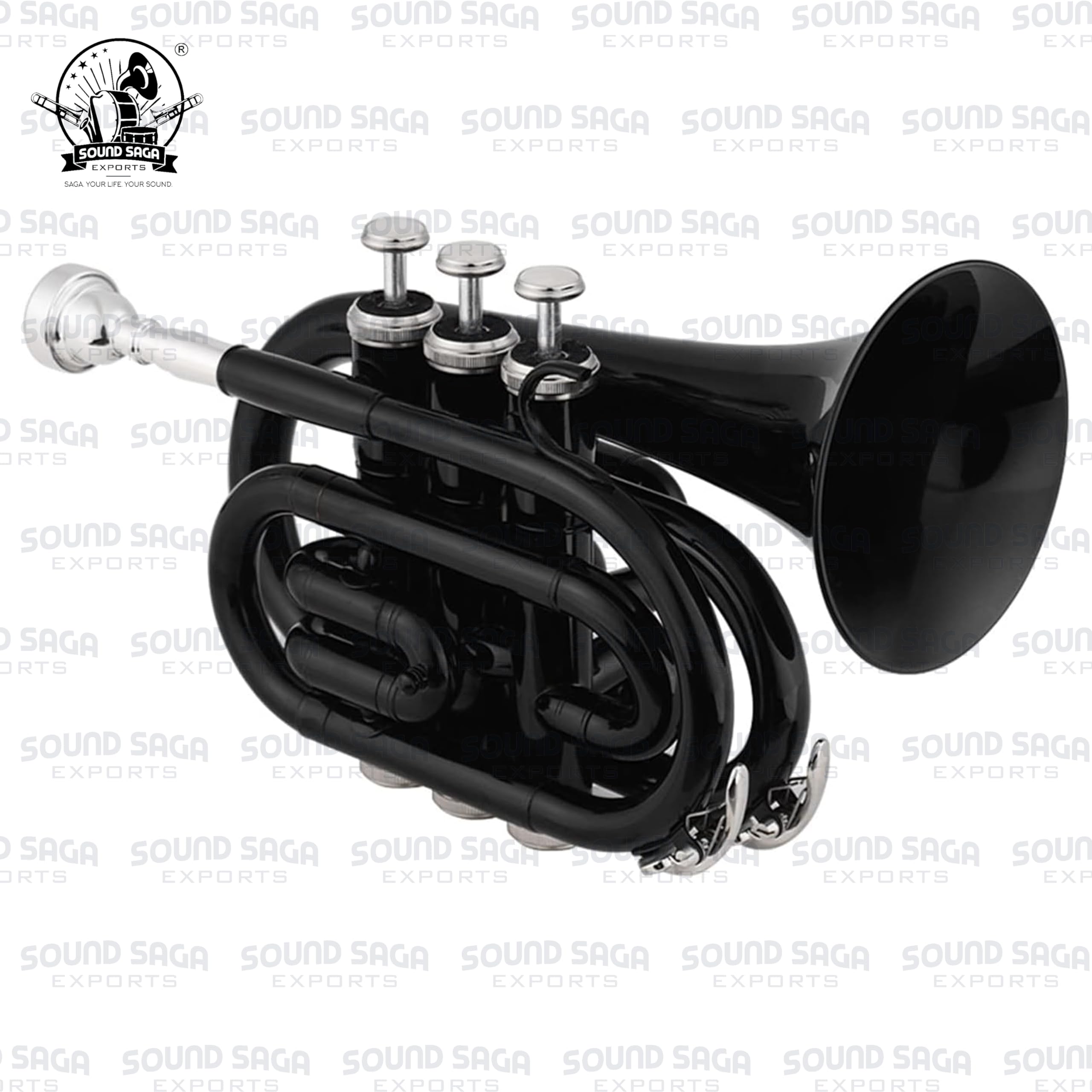 Instrumento de latón para trompeta de bolsillo Bb | Instrumento hecho a mano con precisión | Ideal para estudiantes, orquesta, conciertos y principiantes | Boquilla y funda de transporte rígida
