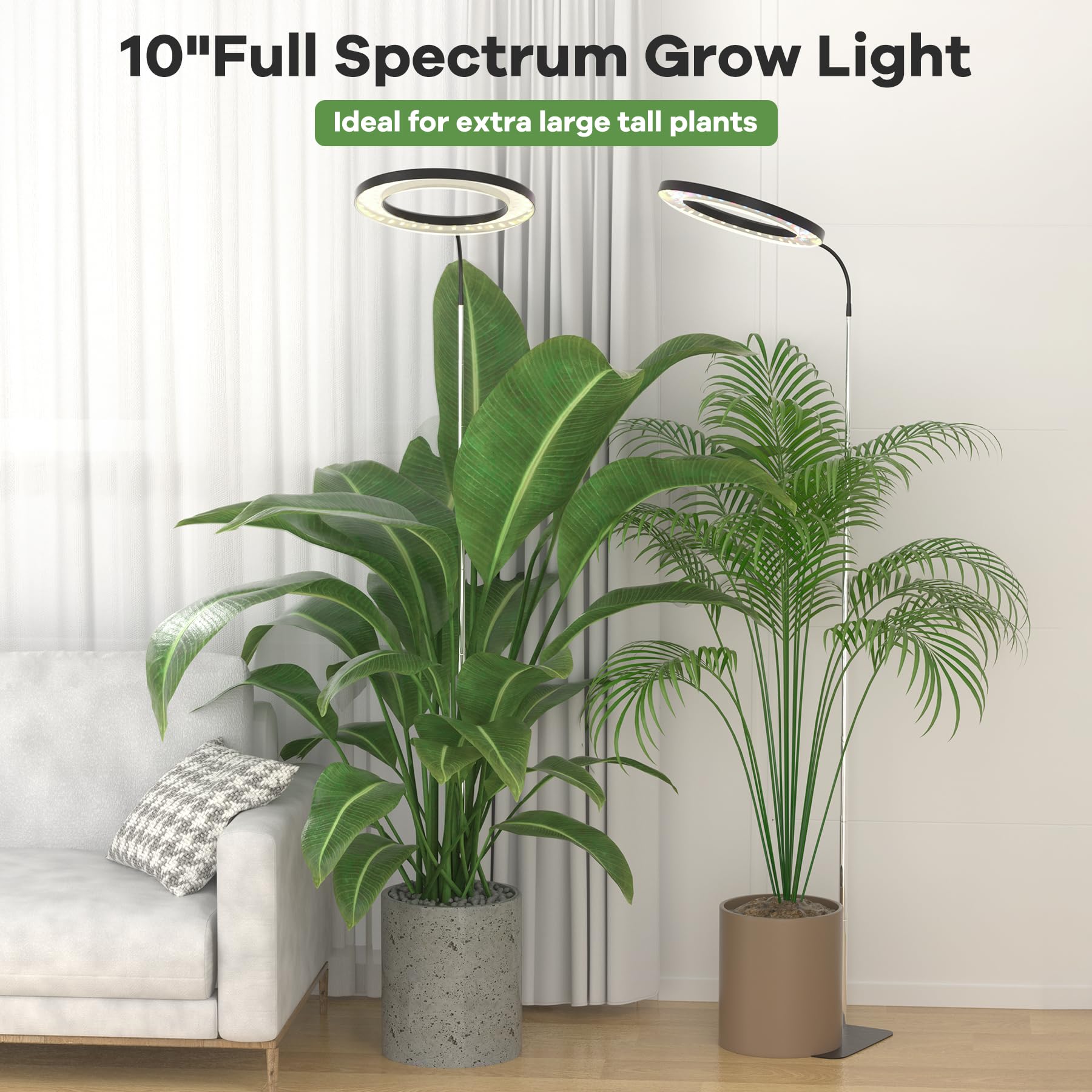 Lampe pour plantes à spectre complet 160 LED 5V4A, Grow Light avec tuyau flexible 360°, prise européenne, minuterie 3/9/12H, tige télescopique 11.8-59 pouces