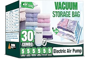 HIBAG Space Saving Vacuum Storage Bags with Electric Pump
